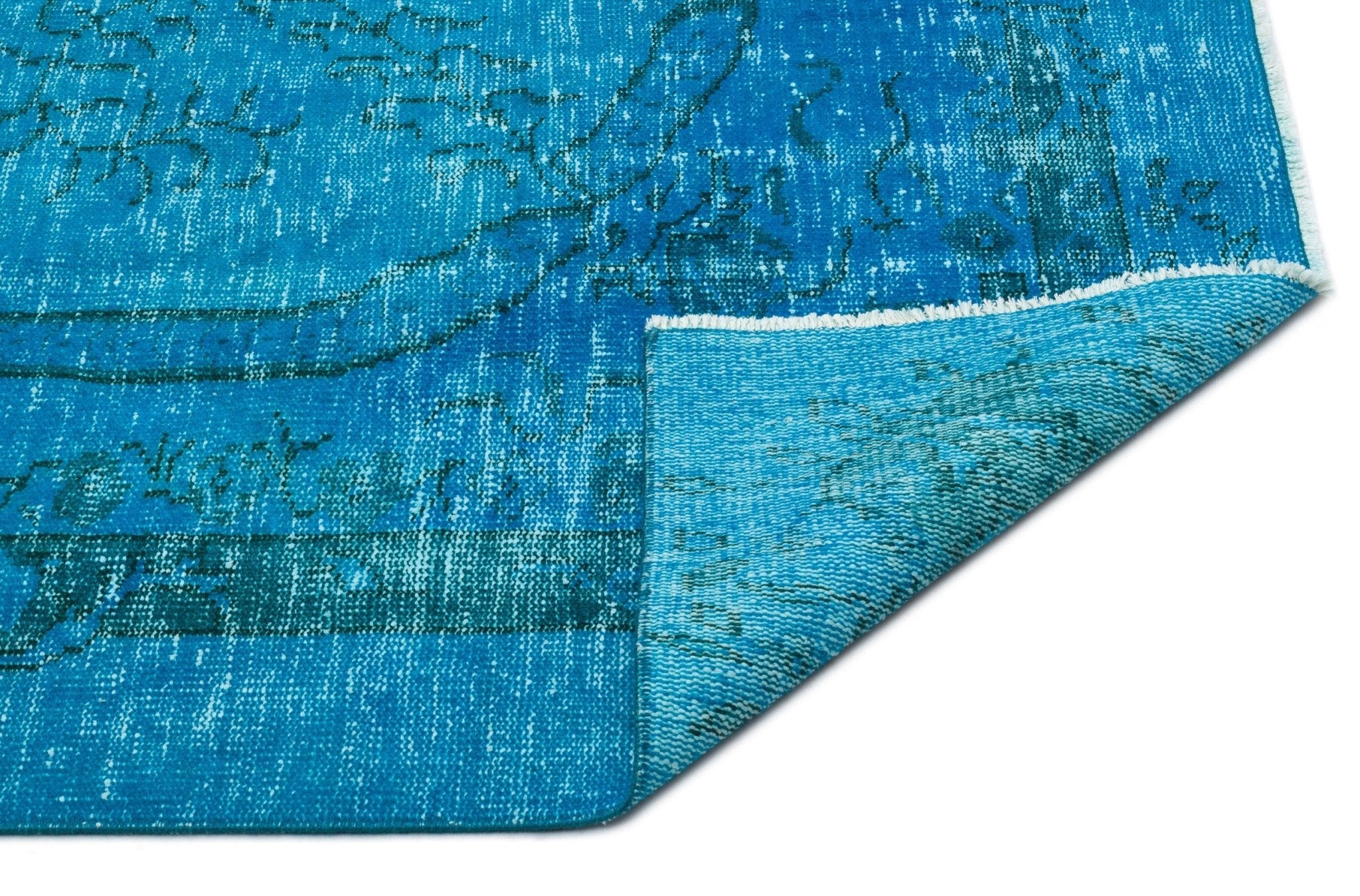 Atina 19412 Turquoise Vintage Wool Handmade Area Rug 6'0" x 9'11"