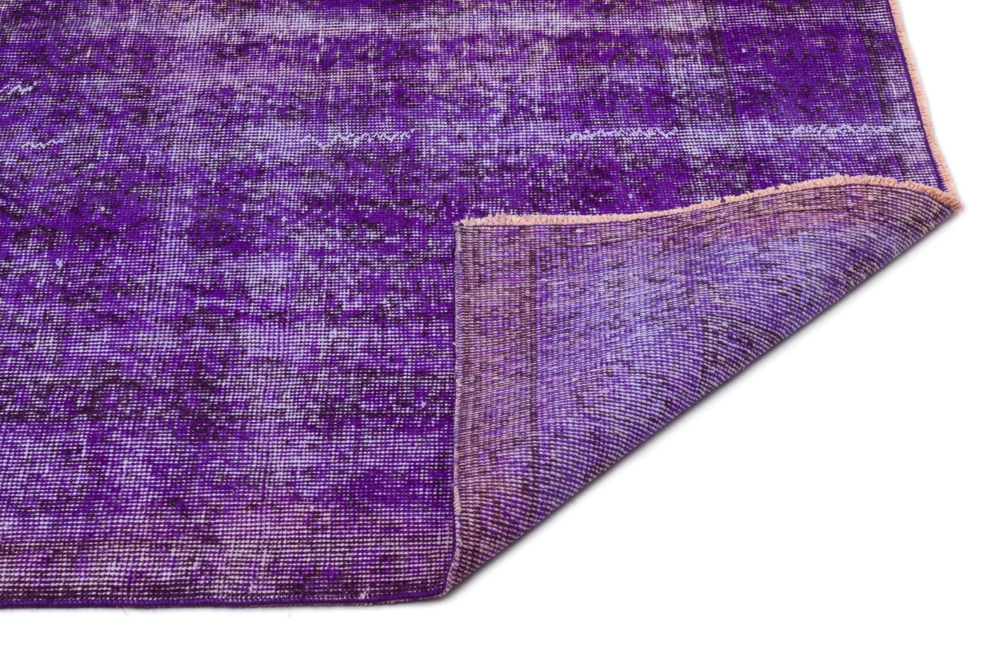 Atina 19495 Purple Vintage Wool Handmade Area Rug 5'5" x 8'11"