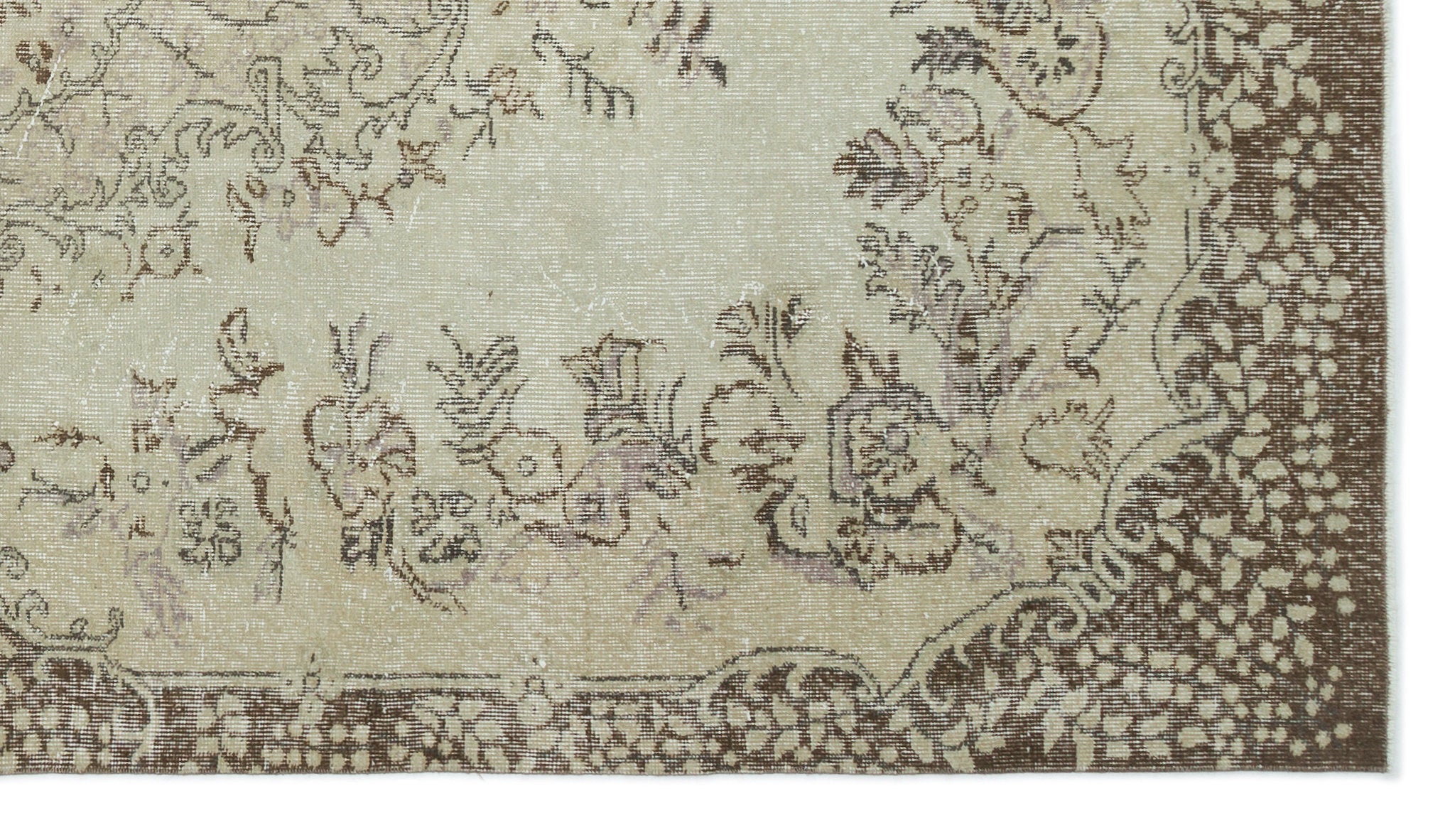Atina 19559 Beige Vintage Wool Handmade Area Rug 5'5" x 9'7"