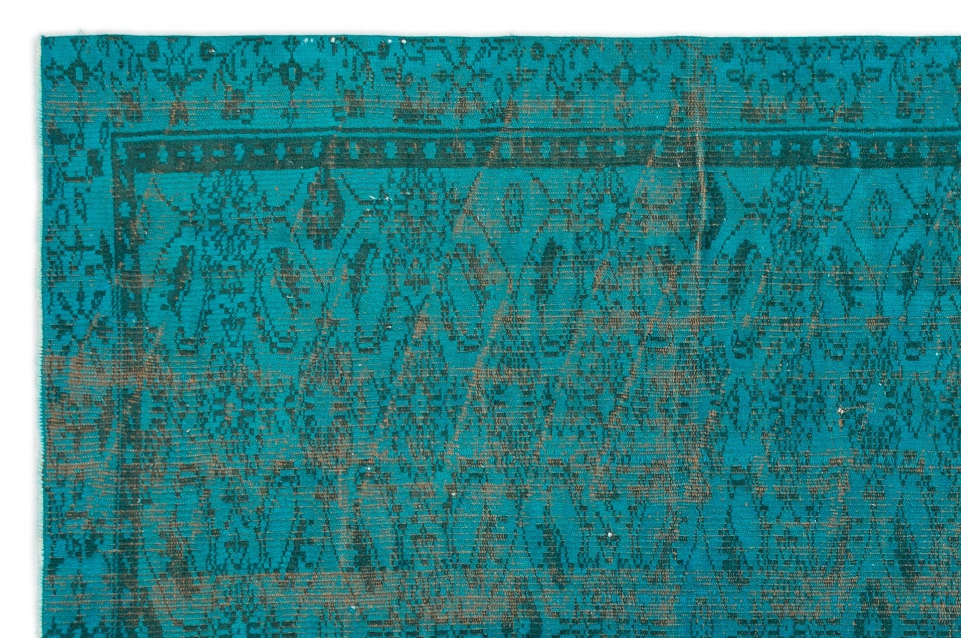 Atina 19565 Turquoise Vintage Wool Handmade Area Rug 5'10" x 8'10"