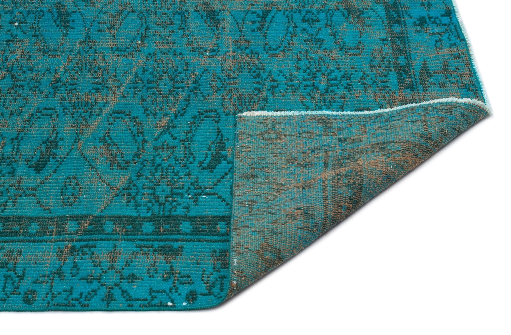 Atina 19565 Turquoise Vintage Wool Handmade Area Rug 5'10" x 8'10"