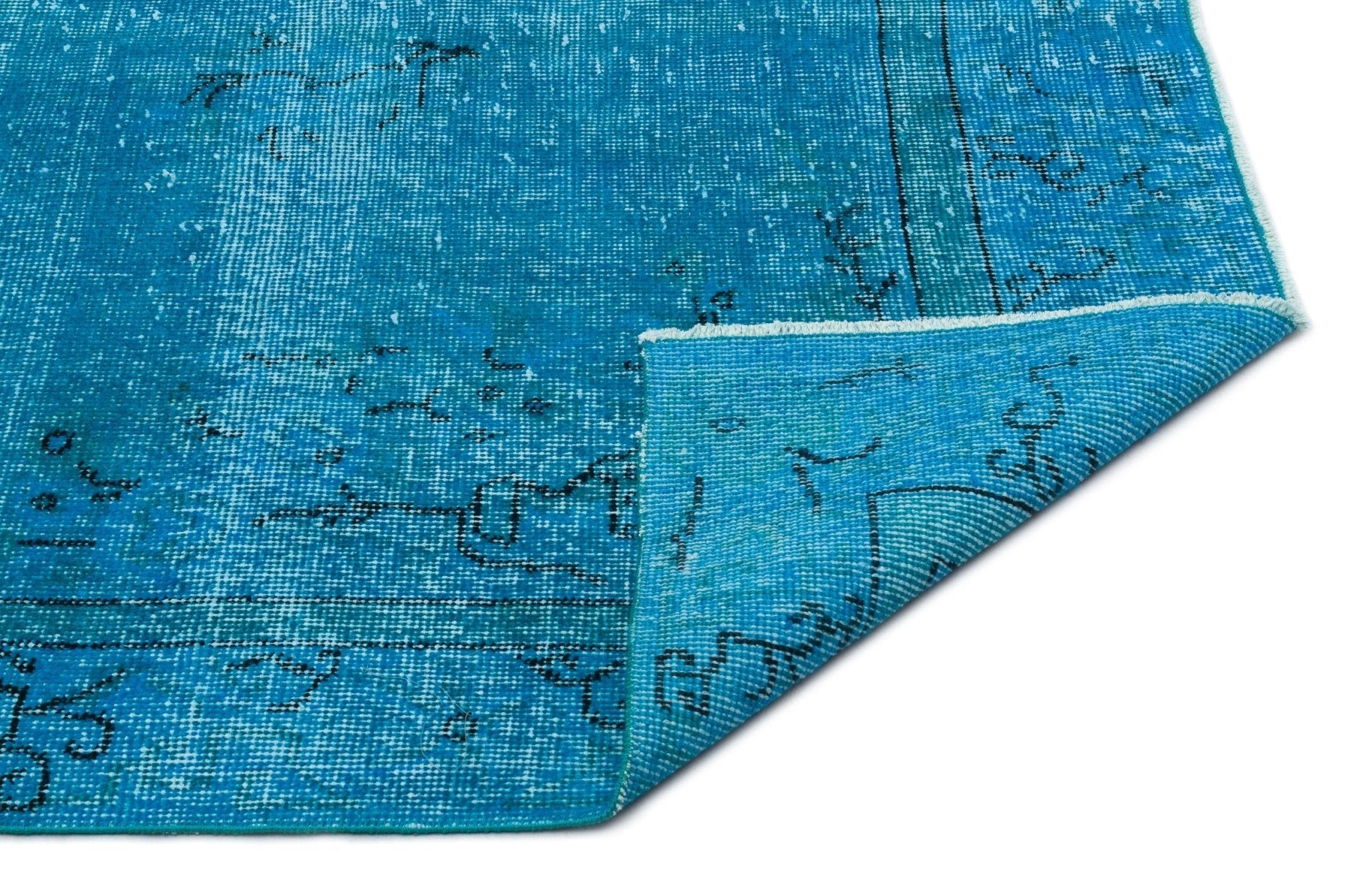 Atina 19658 Turquoise Vintage Wool Handmade Area Rug 5'4" x 9'1"
