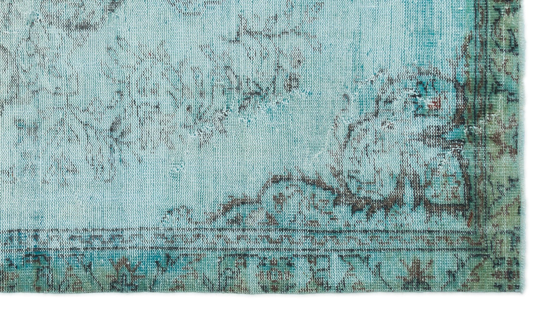 Atina 19692 Turquoise Vintage Wool Handmade Area Rug 4'11" x 8'5"