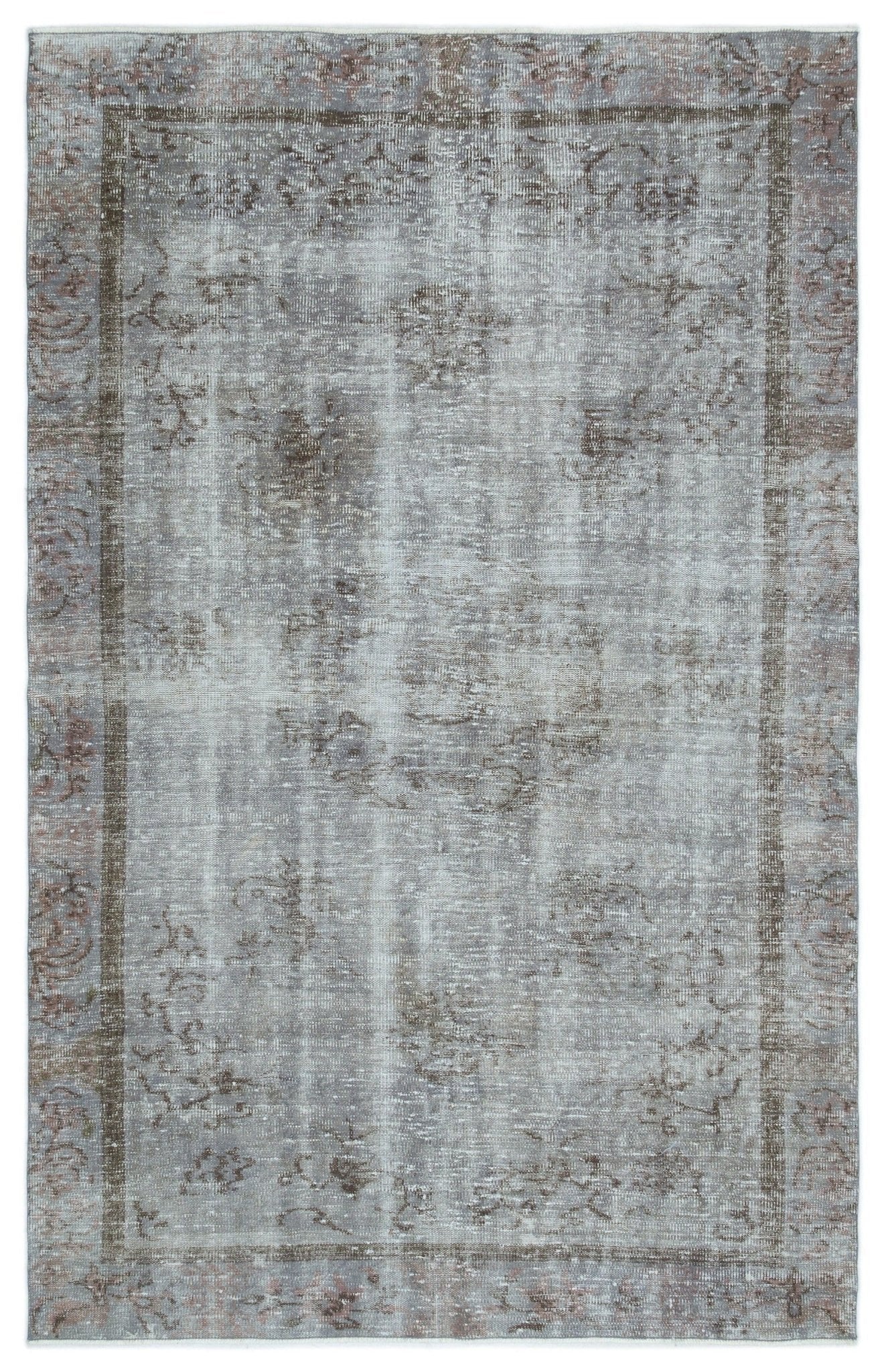 Atina 19991 Grey Vintage Wool Handmade Area Rug 5'1" x 9'2"