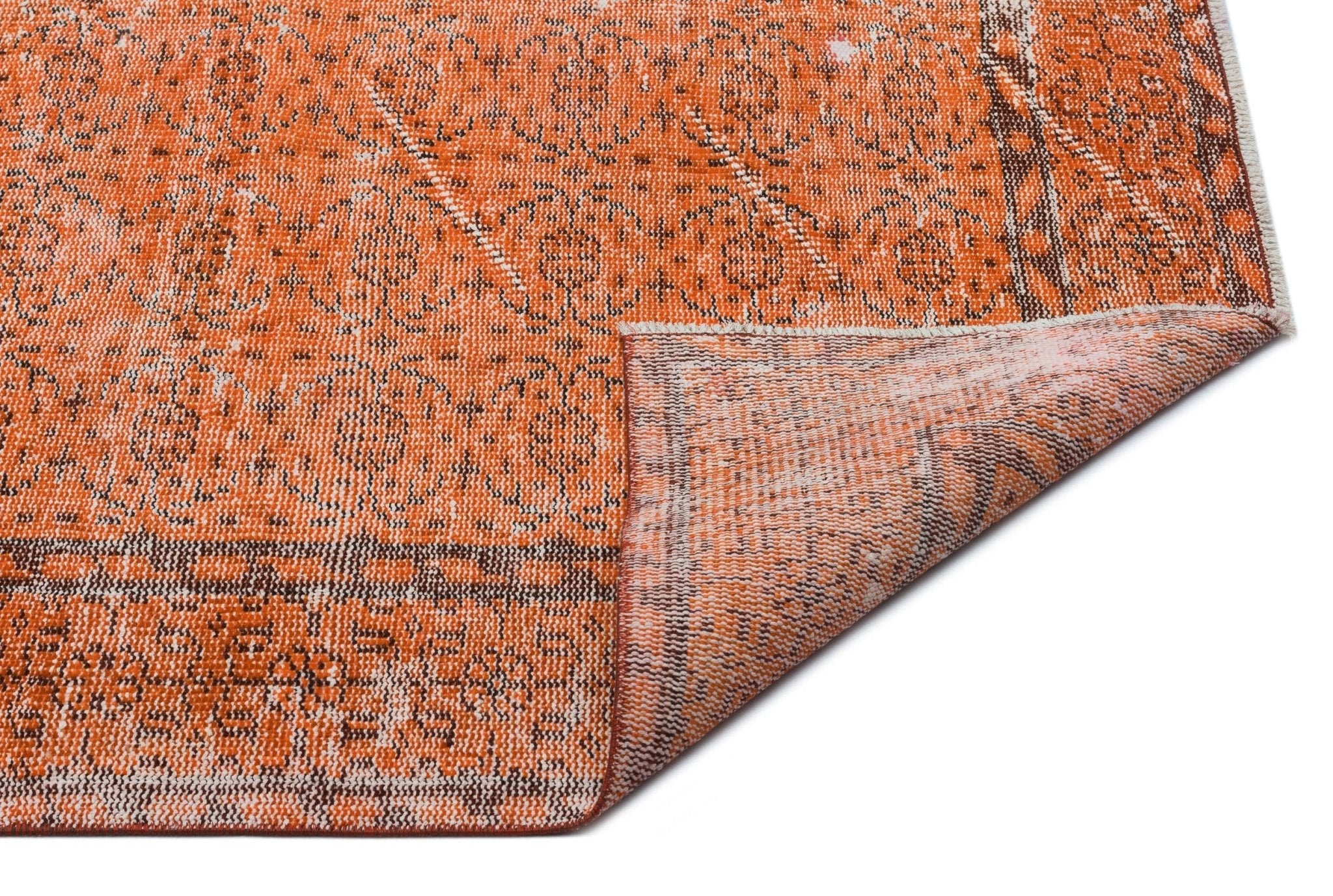 Atina 22626 Orange Vintage Wool Handmade Area Rug 5'4" x 9'2"