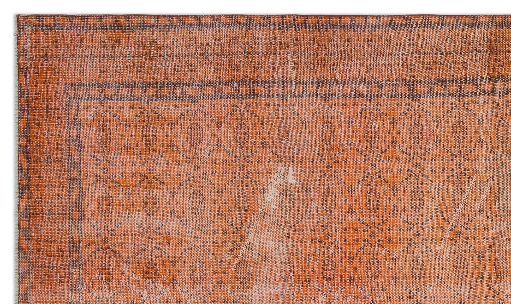 Atina 22626 Orange Vintage Wool Handmade Area Rug 5'4" x 9'2"