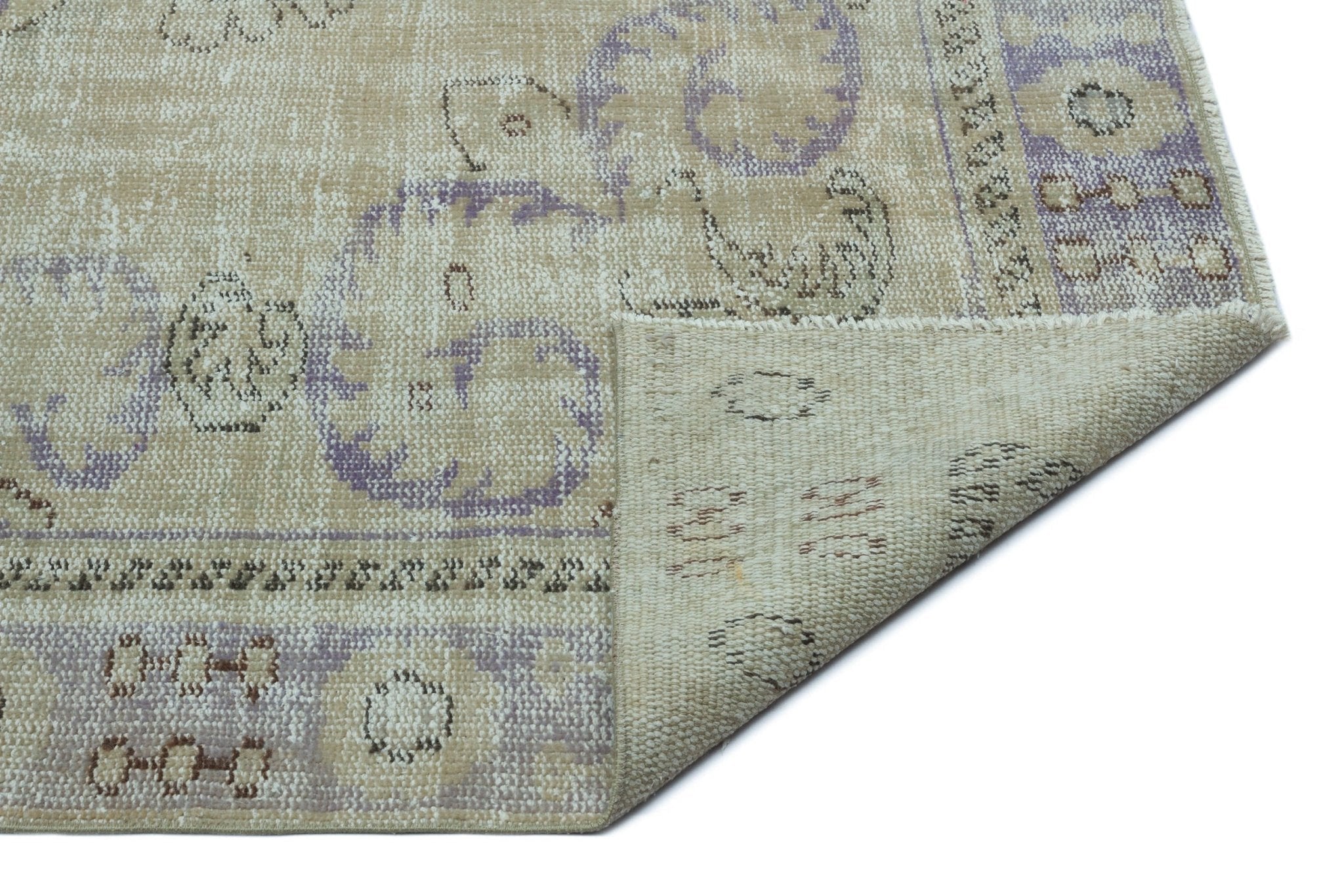 Atina 22658 Beige Vintage Wool Handmade Area Rug 5'7" x 9'5"