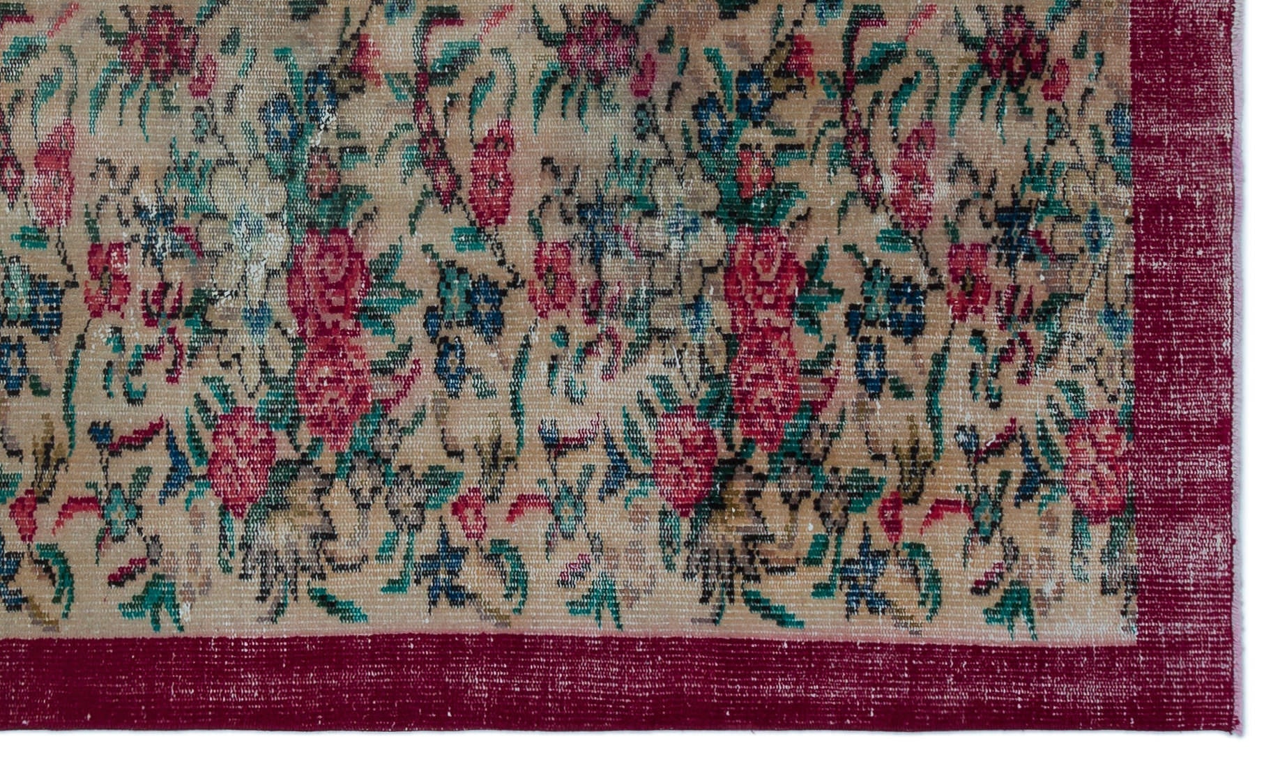 Atina 23213 Cream Vintage Wool Handmade Area Rug 4'11" x 8'6"
