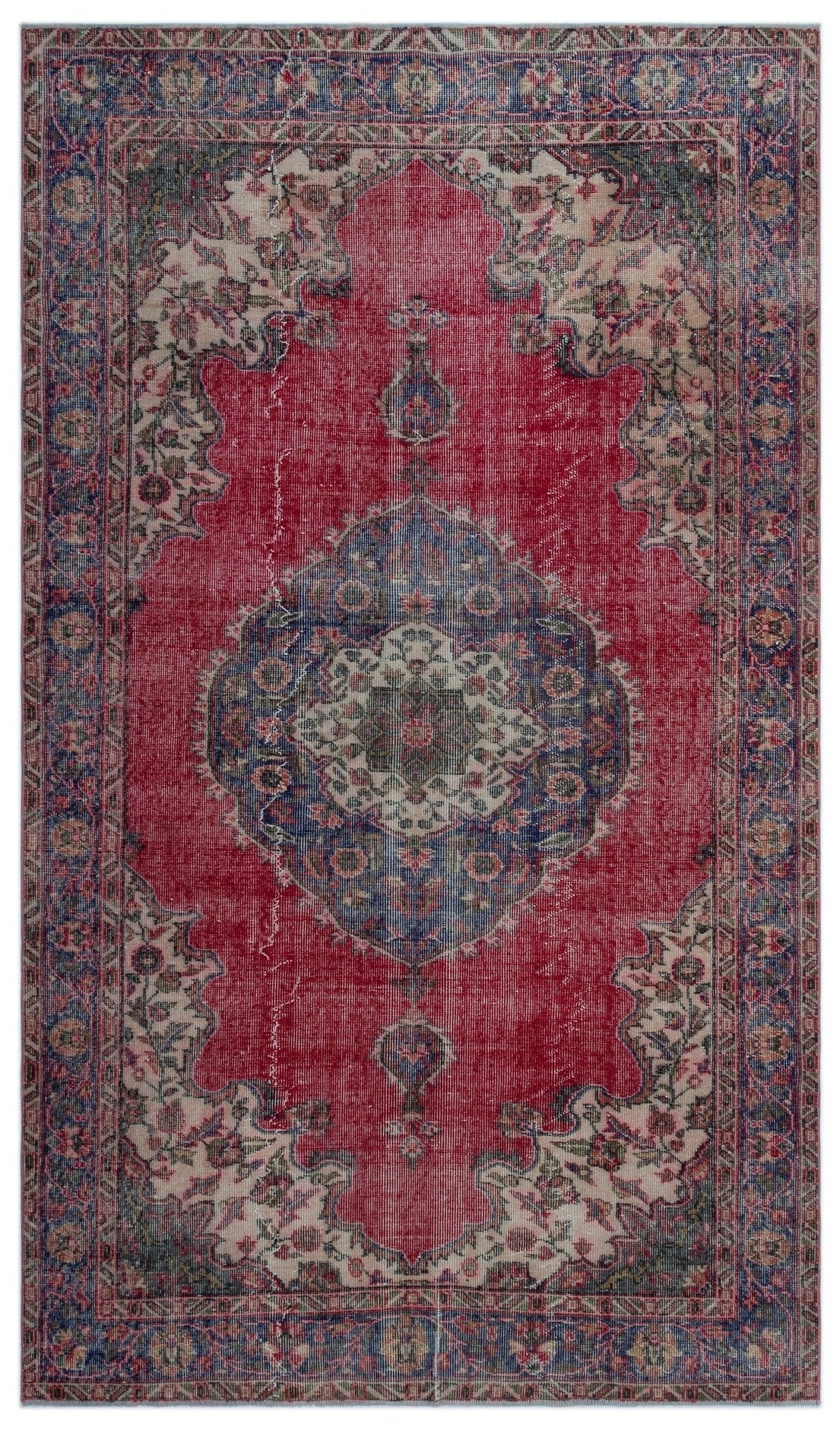 Atina 23288 Red Vintage Wool Handmade Area Rug 5'5" x 9'3"