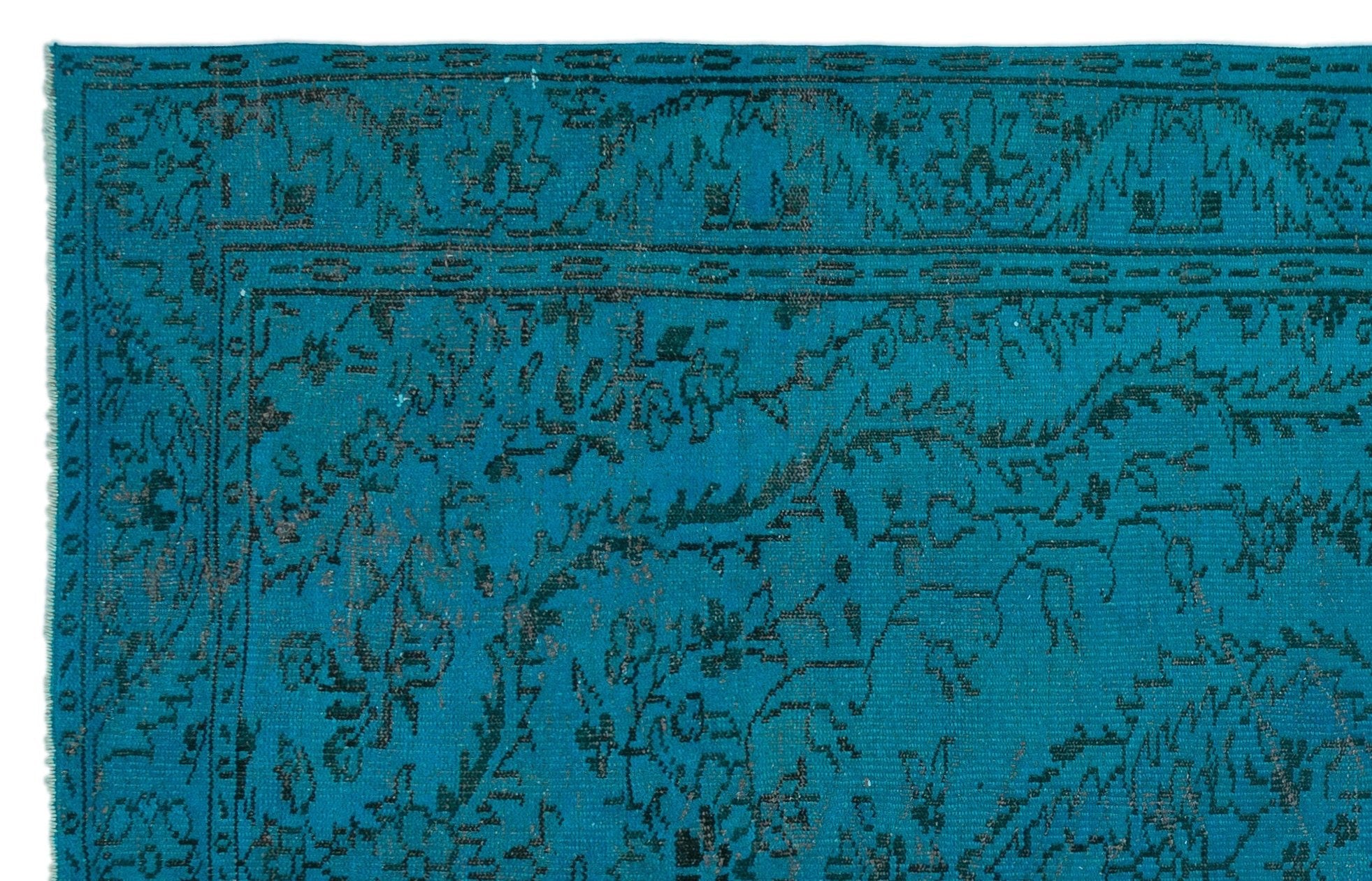 Atina 23318 Turquoise Vintage Wool Handmade Area Rug 5'10" x 9'1"