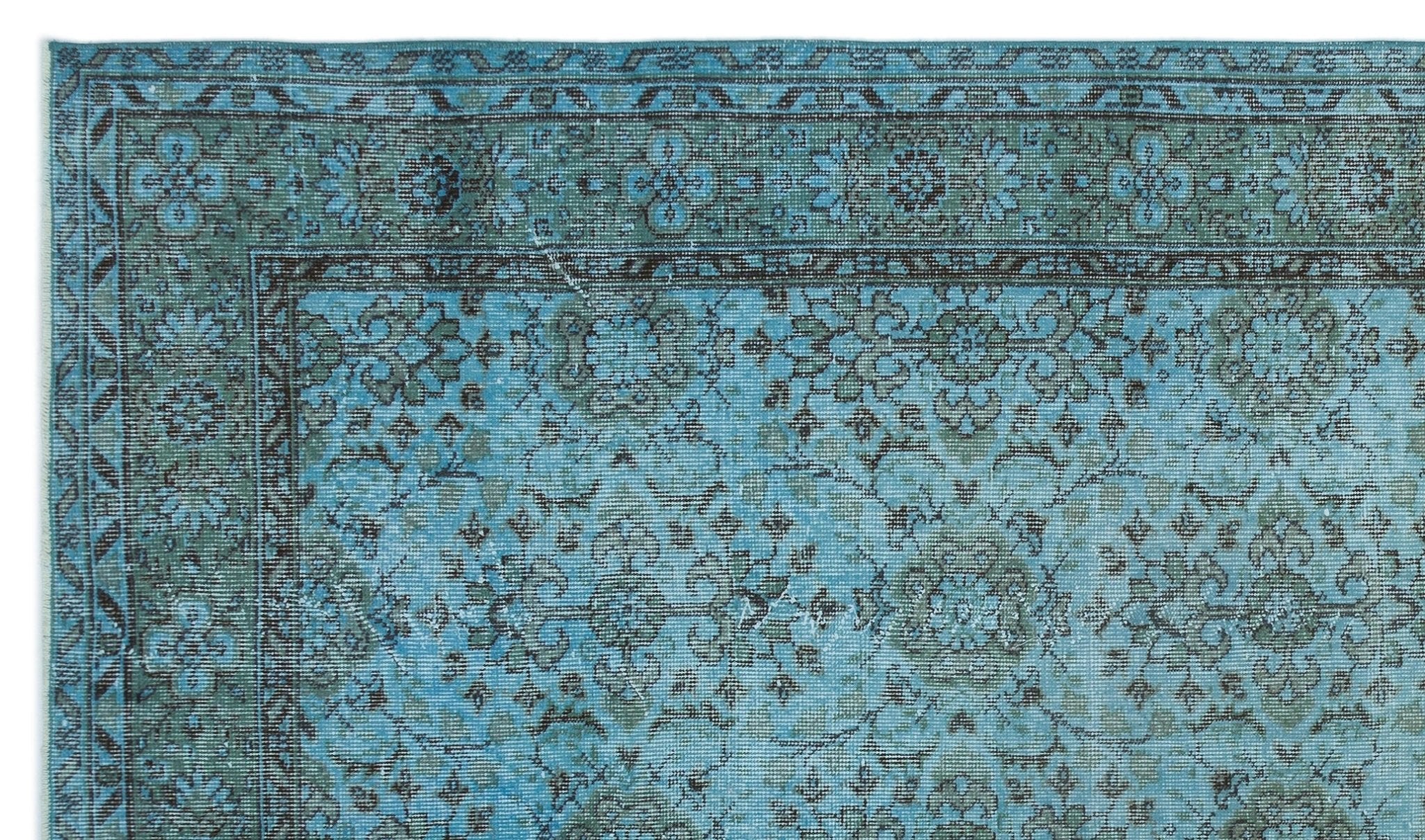 Atina 23393 Blue Vintage Wool Handmade Area Rug 5'10" x 9'4"