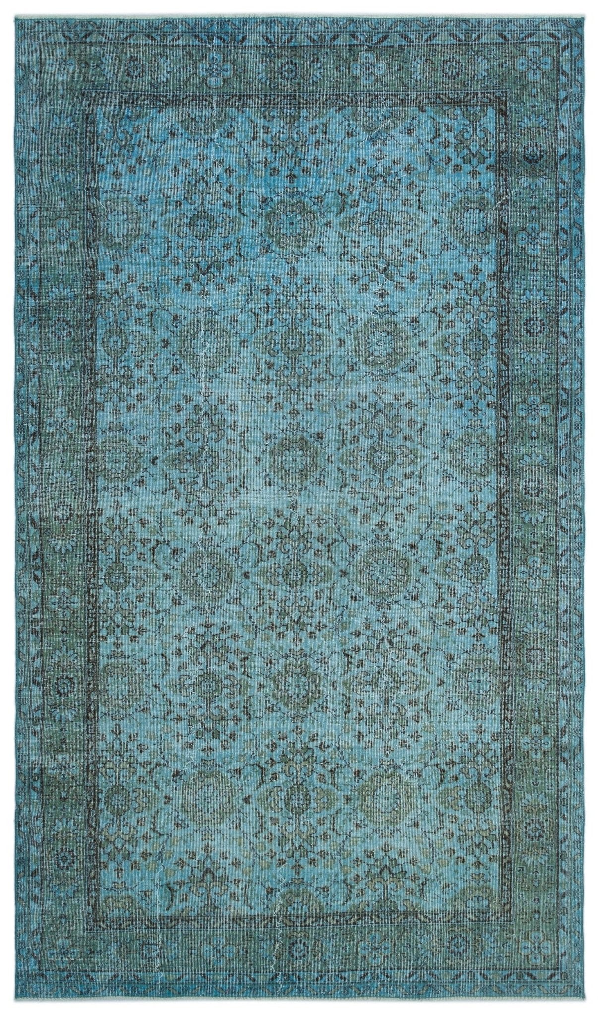 Atina 23393 Blue Vintage Wool Handmade Area Rug 5'10" x 9'4"