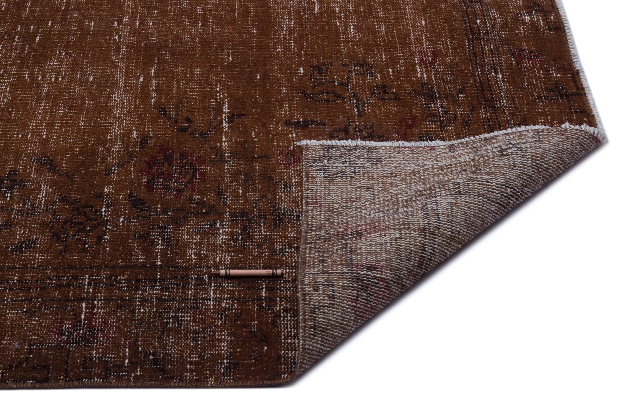 Atina 23650 Brown Vintage Wool Handmade Area Rug 6'2" x 9'6"