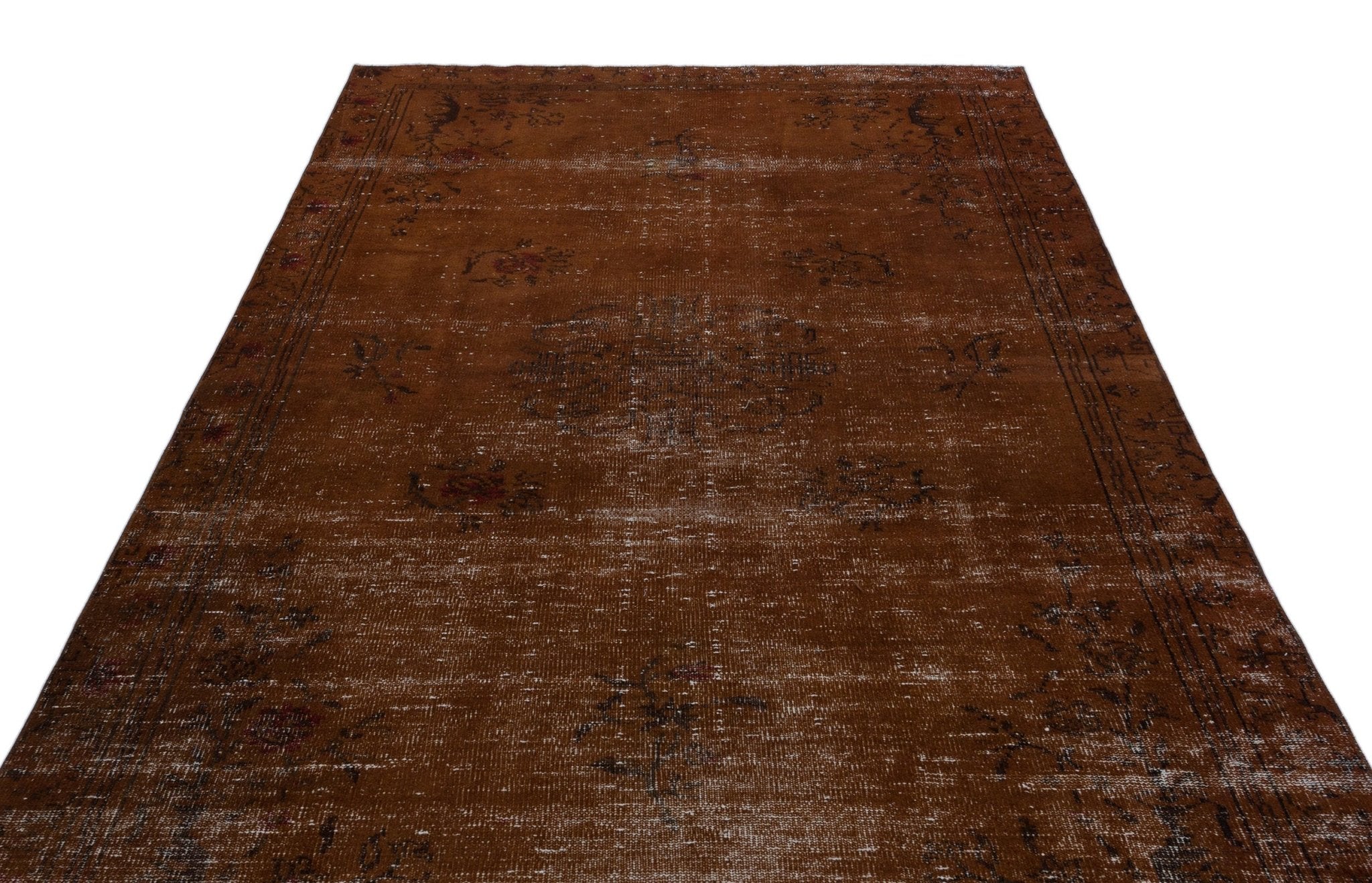 Atina 23650 Brown Vintage Wool Handmade Area Rug 6'2" x 9'6"