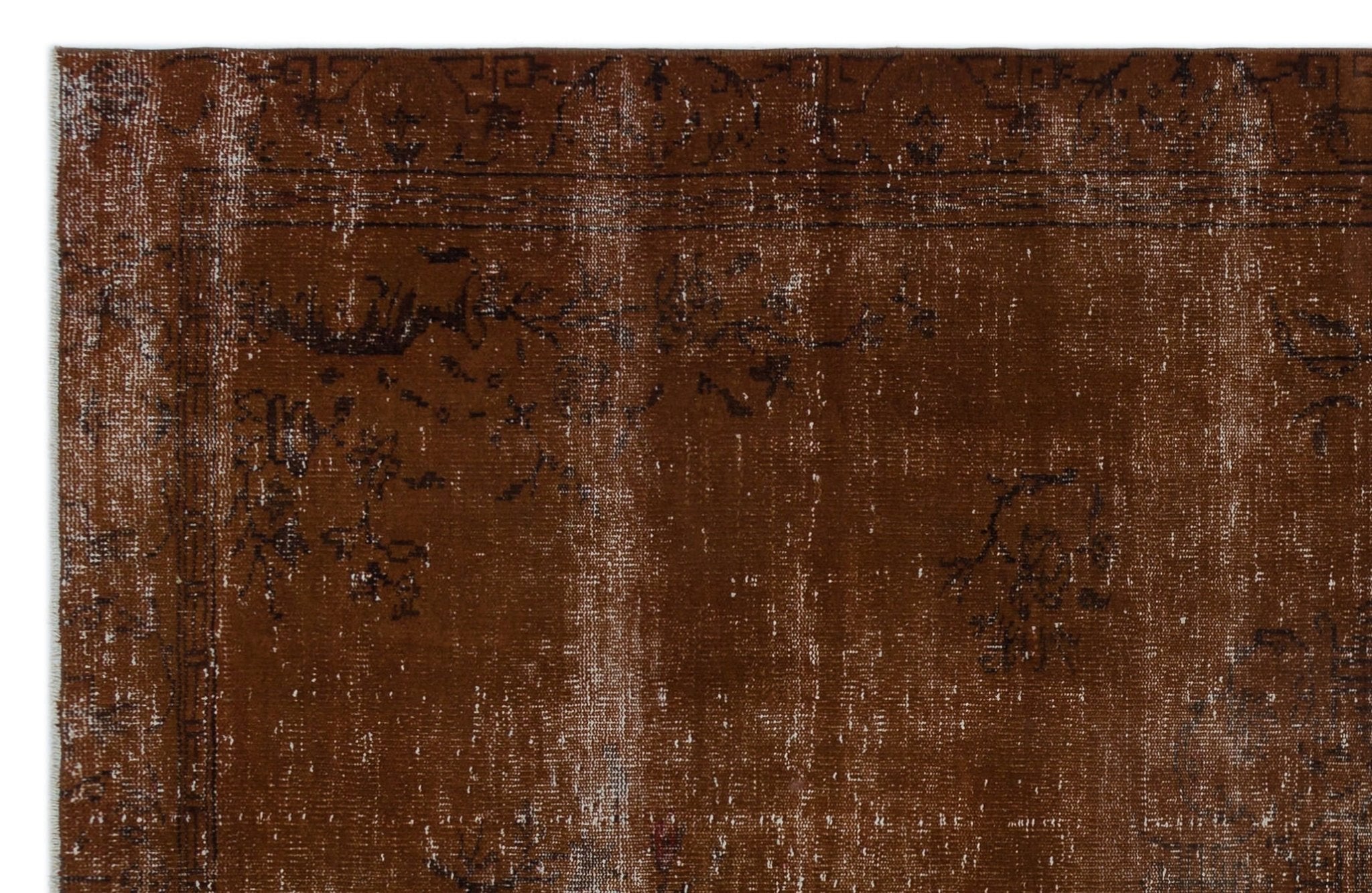 Atina 23650 Brown Vintage Wool Handmade Area Rug 6'2" x 9'6"