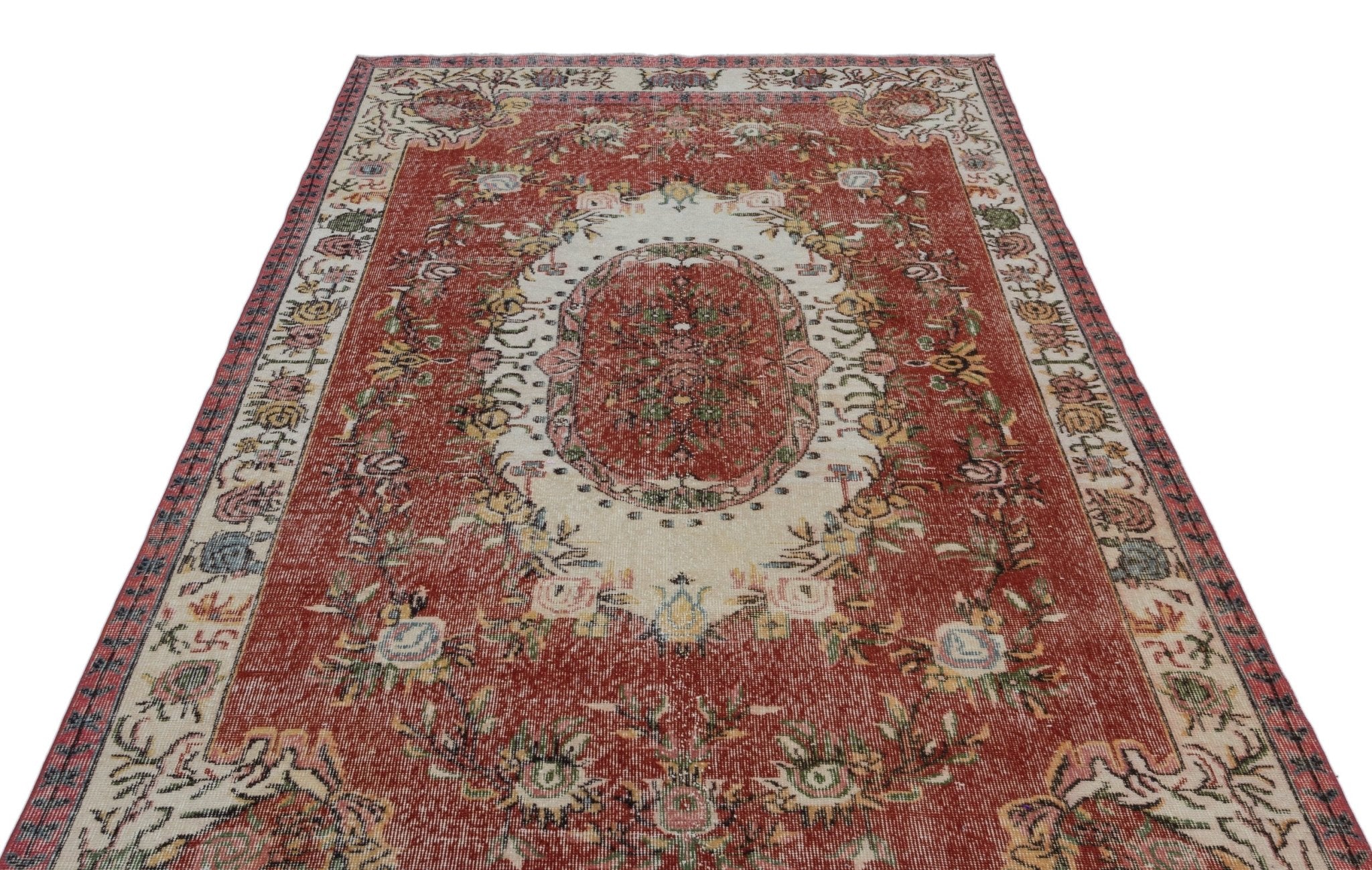 Atina 23719 Red Vintage Wool Handmade Area Rug 5'7" x 9'7"