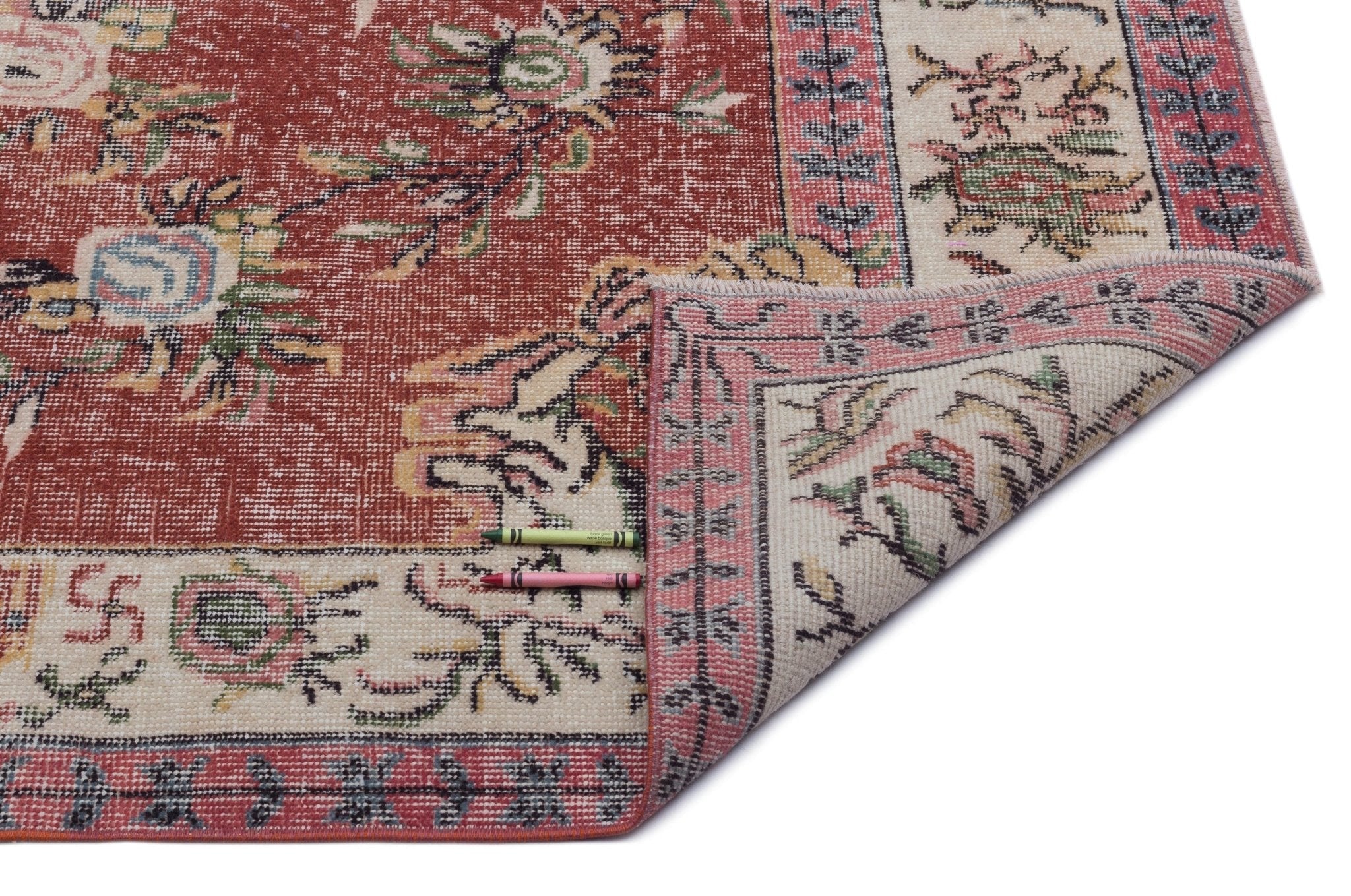 Atina 23719 Red Vintage Wool Handmade Area Rug 5'7" x 9'7"