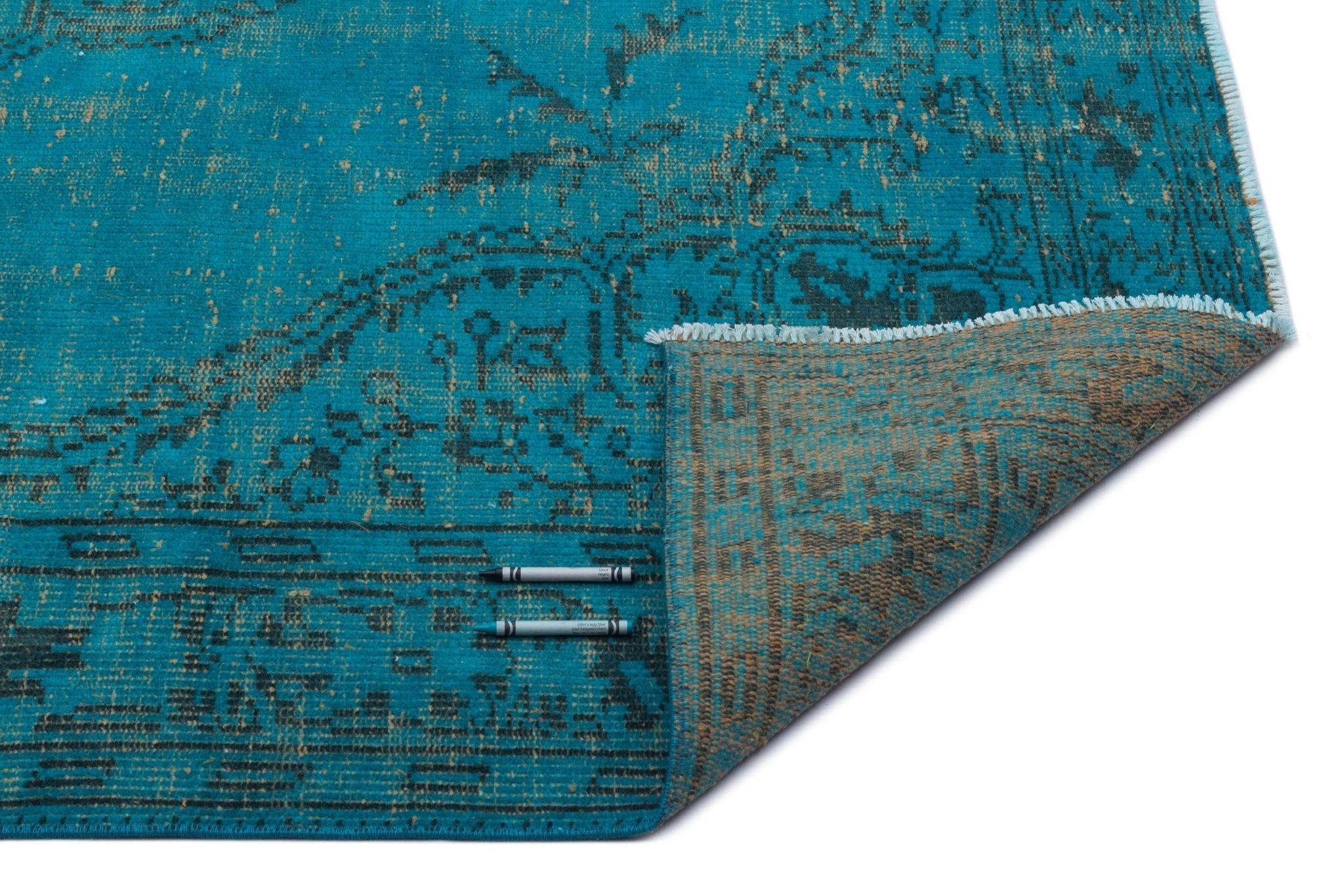 Atina 23734 Turquoise Vintage Wool Handmade Area Rug 5'8" x 9'1"