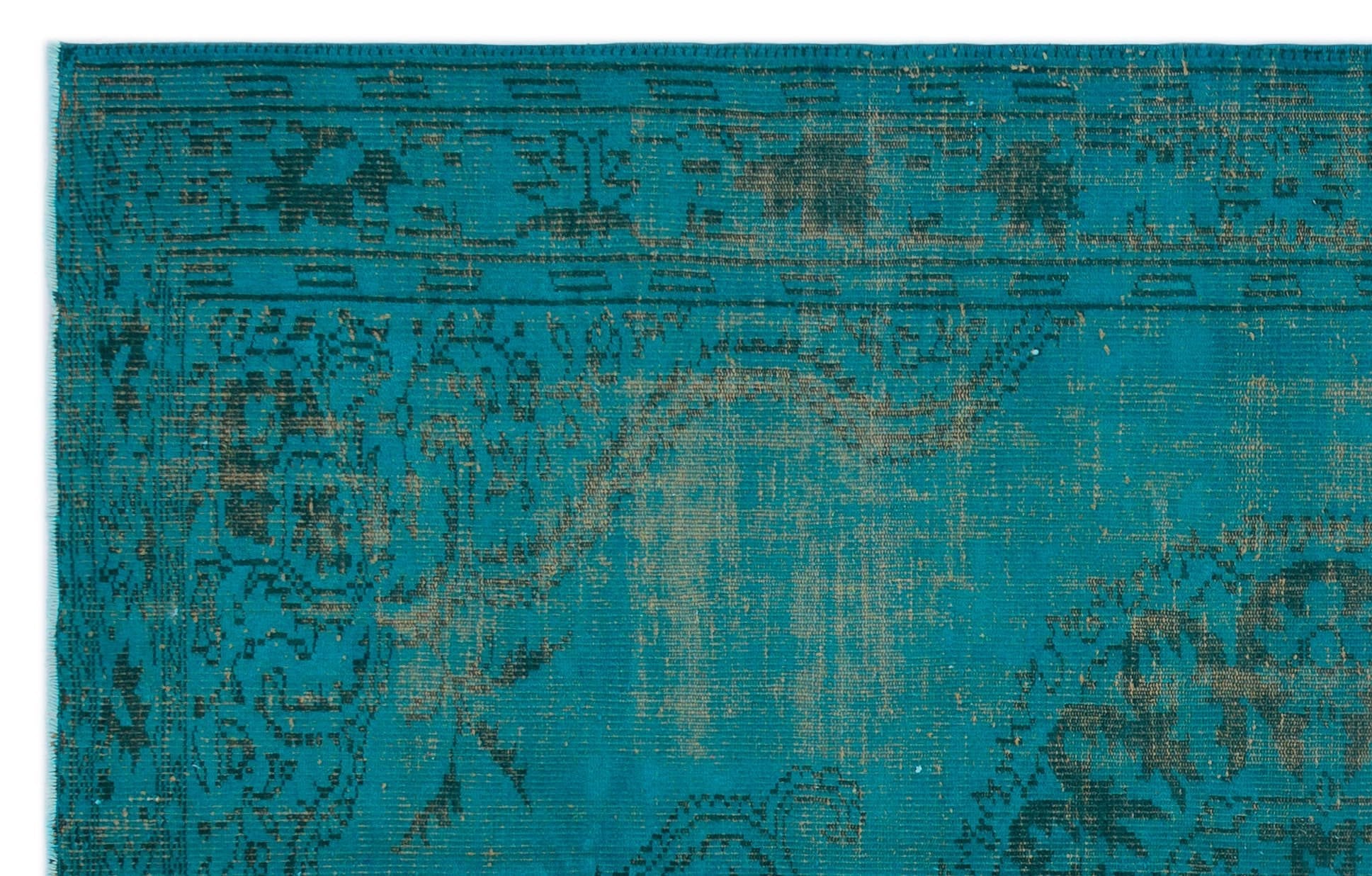 Atina 23734 Turquoise Vintage Wool Handmade Area Rug 5'8" x 9'1"