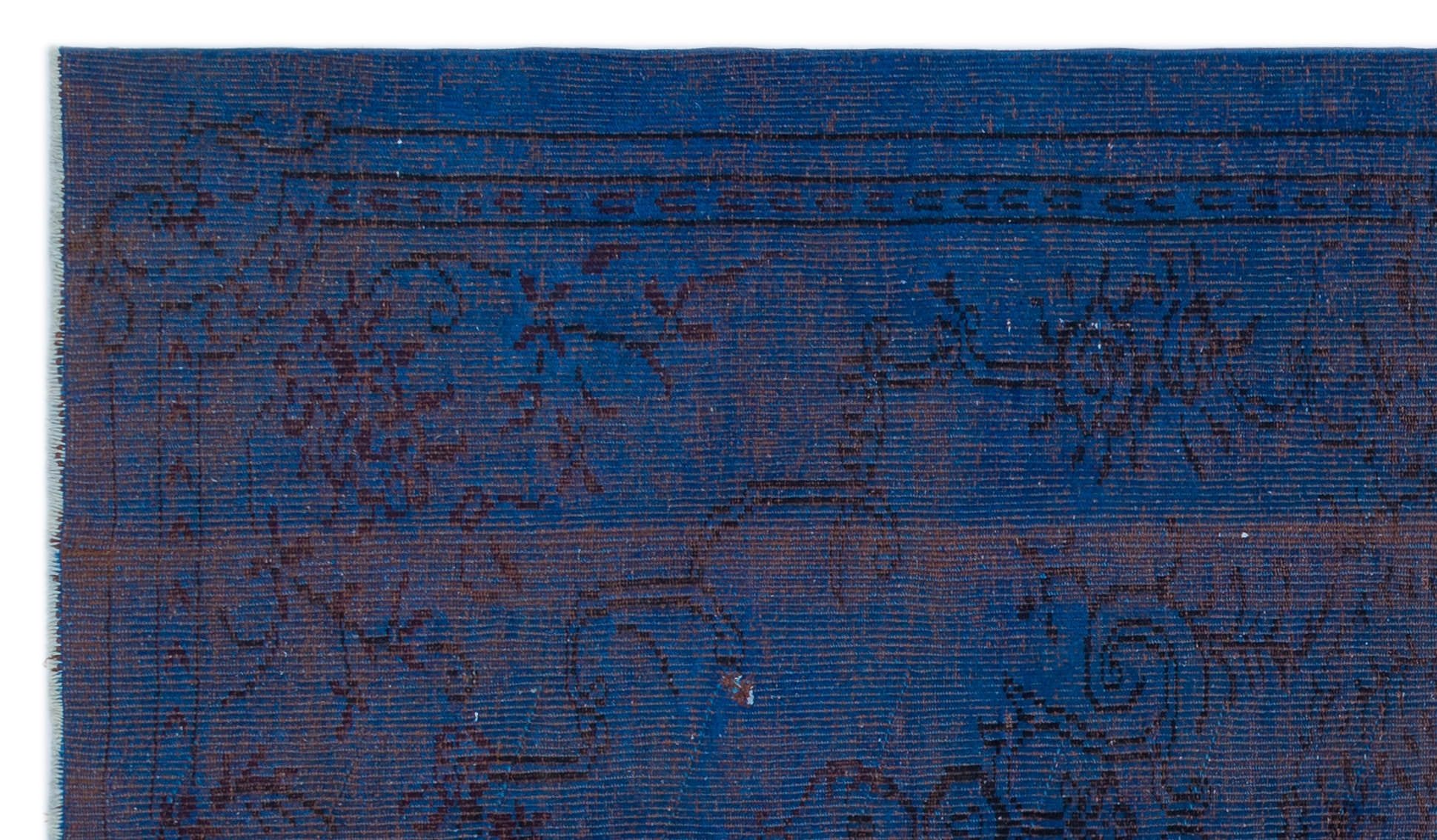 Atina 23766 Blue Vintage Wool Handmade Area Rug 4'10" x 8'7"