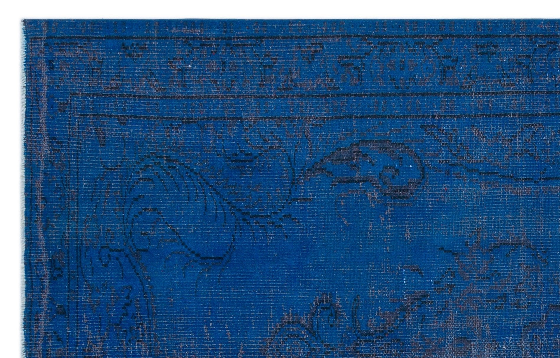 Atina 23903 Blue Vintage Wool Handmade Area Rug 5'6" x 8'10"