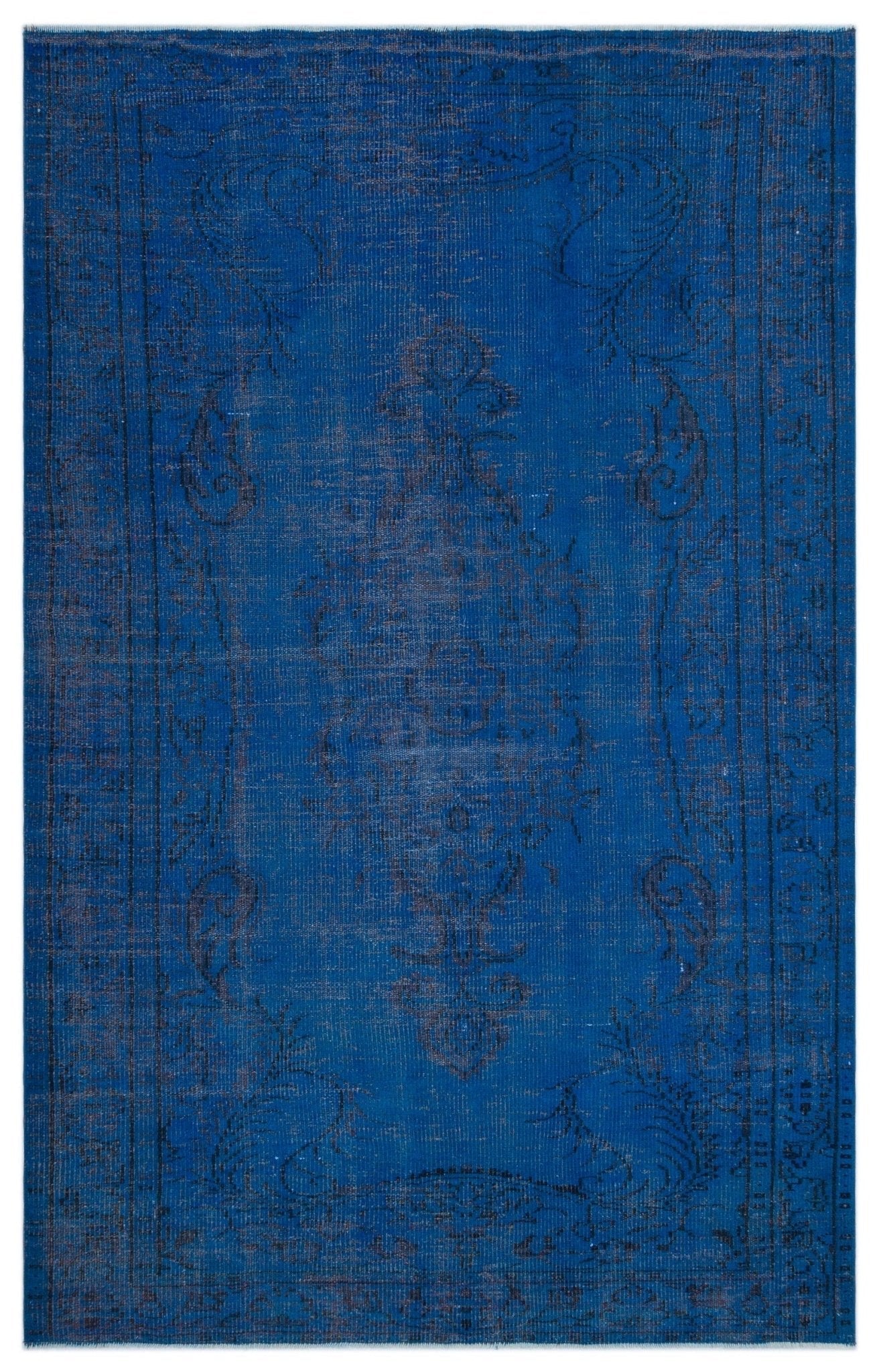 Atina 23903 Blue Vintage Wool Handmade Area Rug 5'6" x 8'10"
