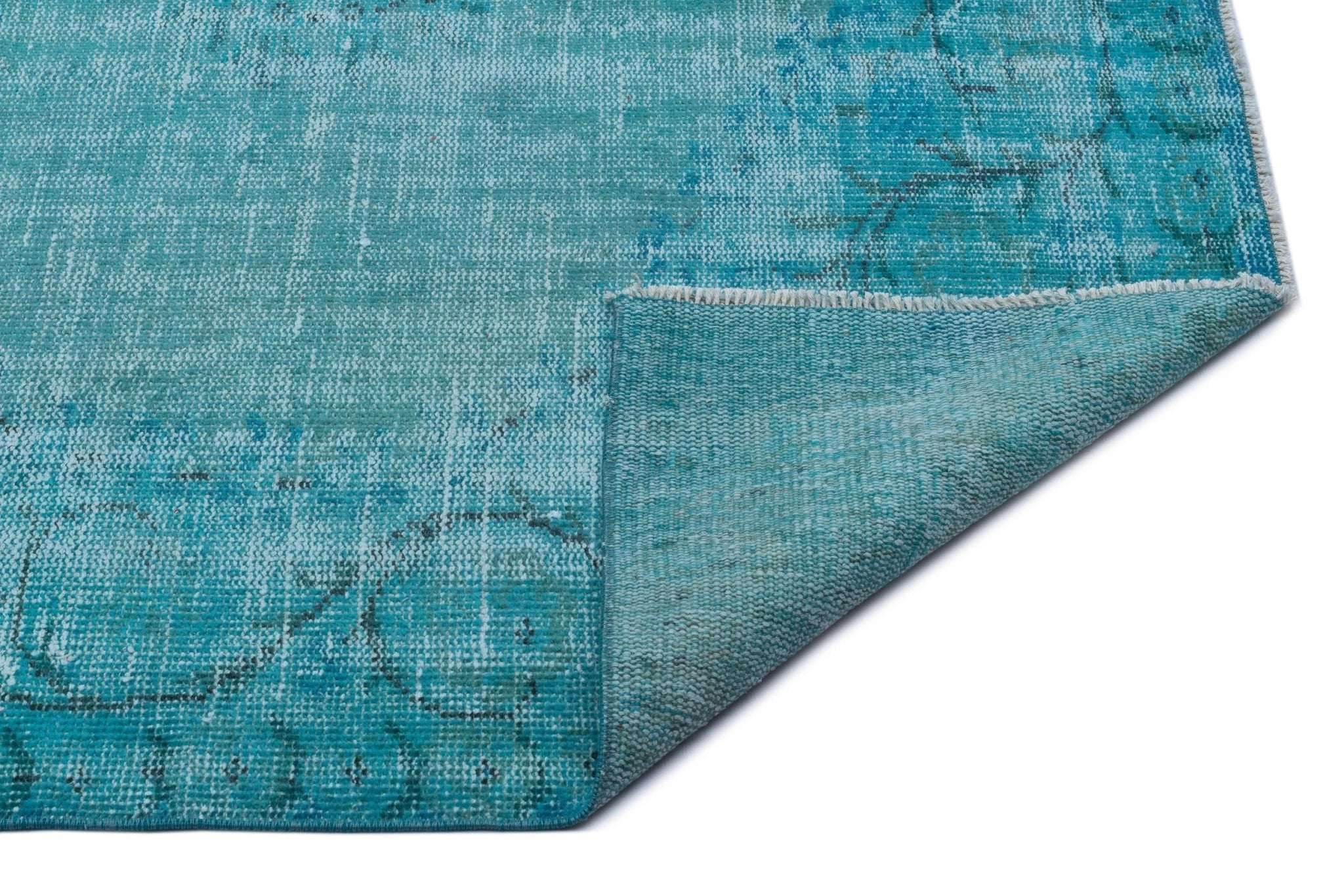 Atina 23912 Turquoise Vintage Wool Handmade Area Rug 5'6" x 8'11"