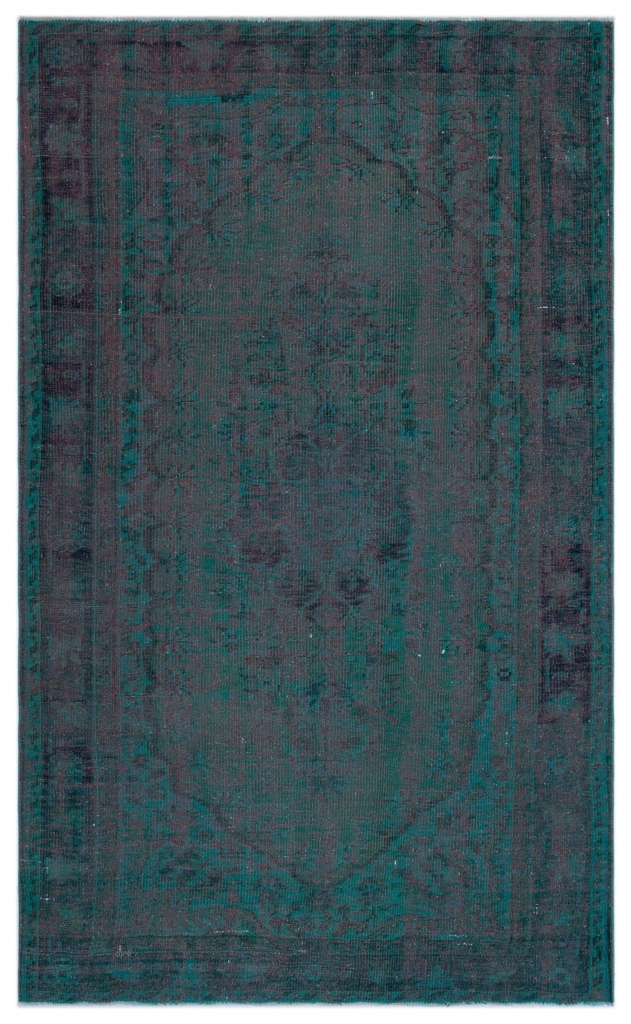 Atina 23916 Green Vintage Wool Handmade Area Rug 5'2" x 8'6"