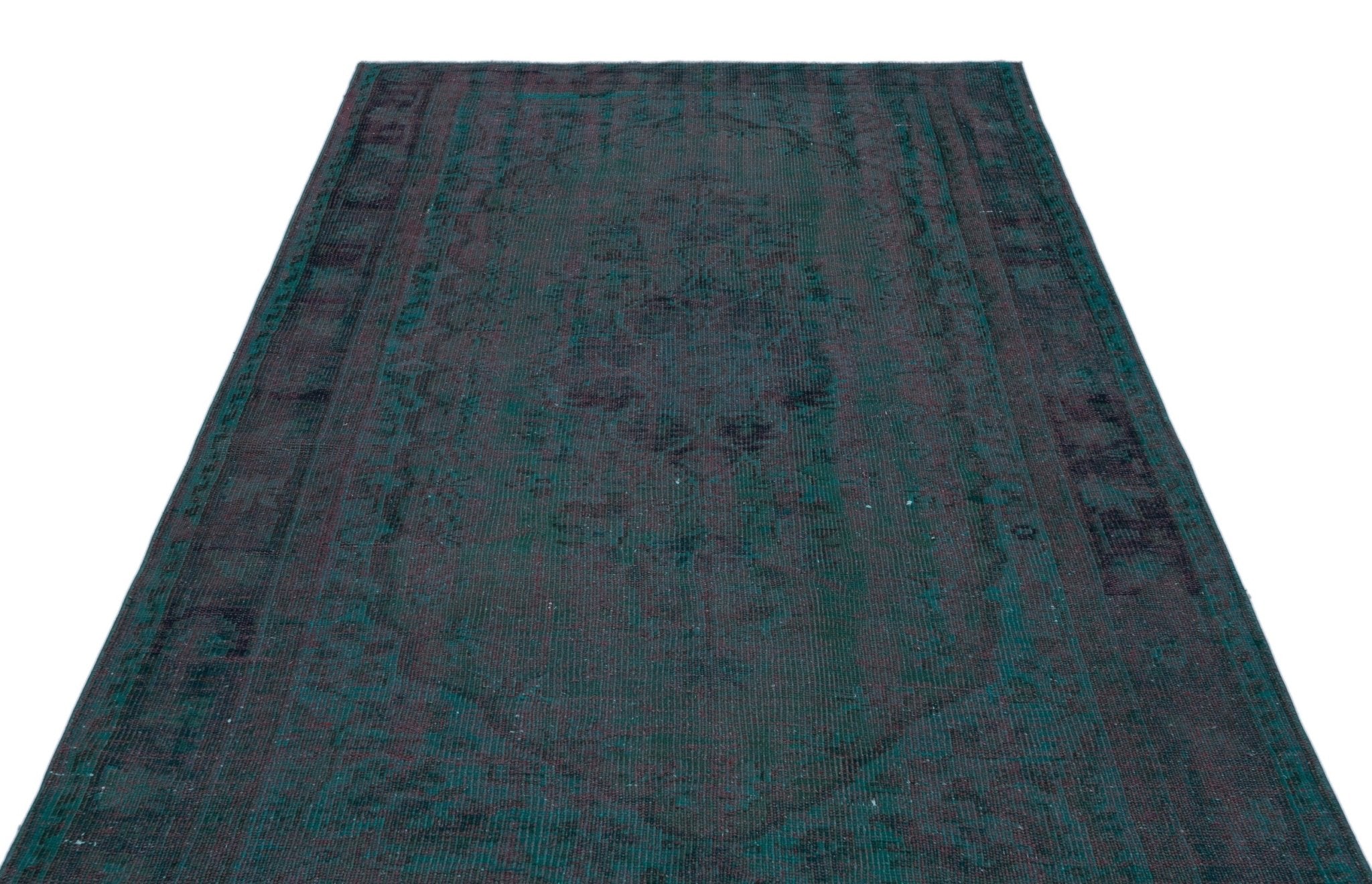 Atina 23916 Green Vintage Wool Handmade Area Rug 5'2" x 8'6"
