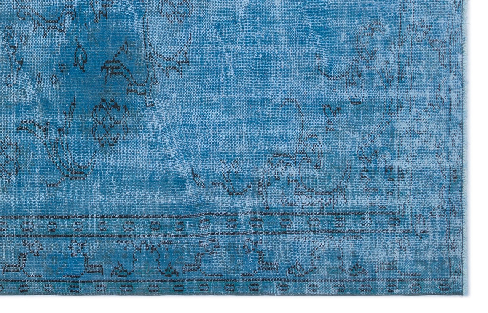 Atina 24012 Turquoise Vintage Wool Handmade Area Rug 4'10" x 7'9"