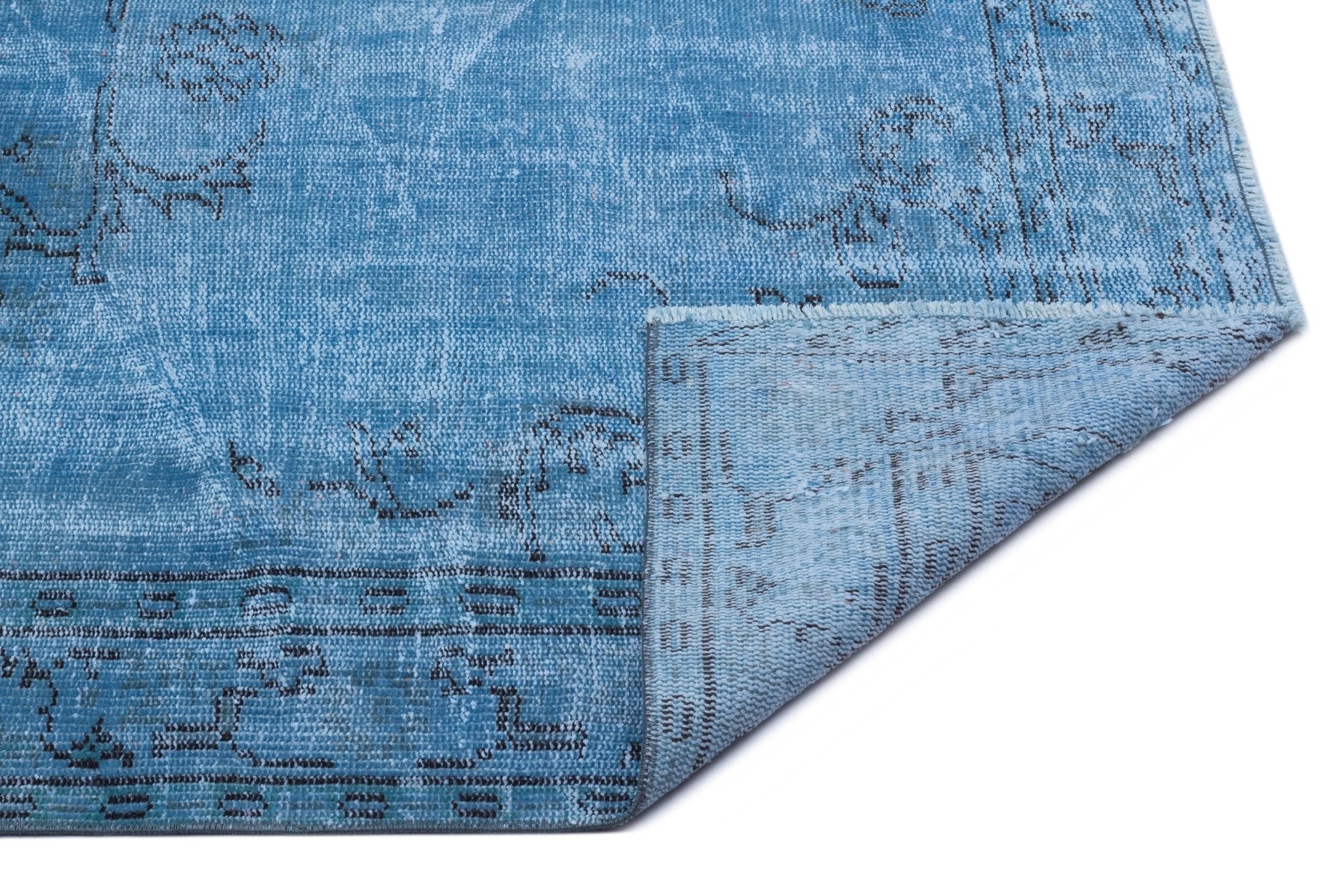 Atina 24012 Turquoise Vintage Wool Handmade Area Rug 4'10" x 7'9"