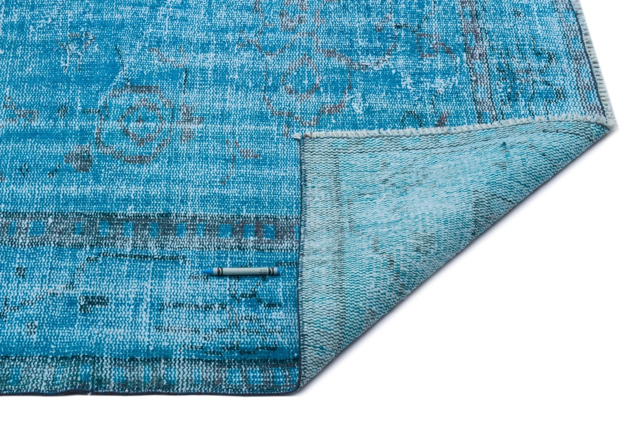 Atina 24196 Turquoise Vintage Wool Handmade Area Rug 6'1" x 9'0"
