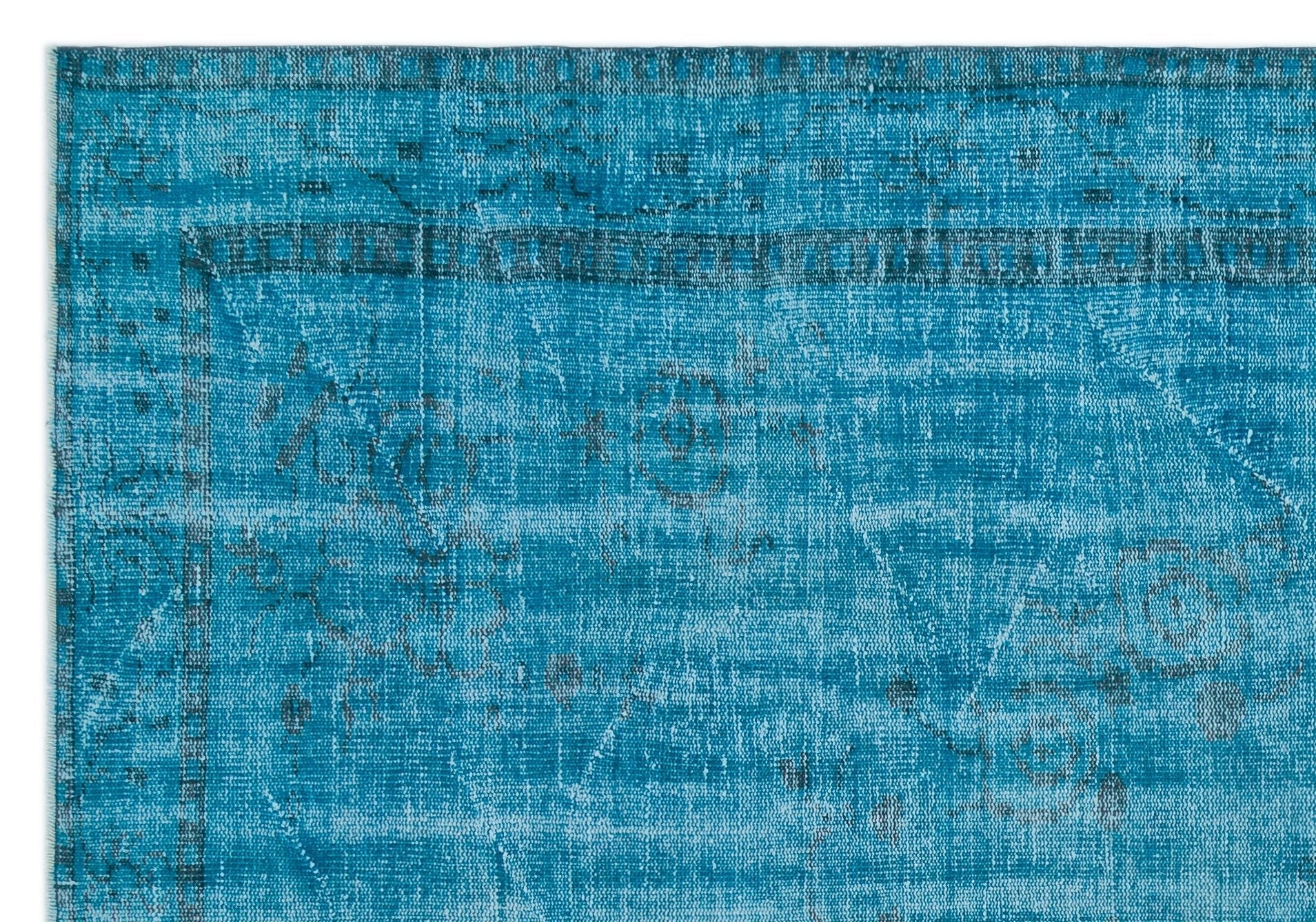 Atina 24196 Turquoise Vintage Wool Handmade Area Rug 6'1" x 9'0"