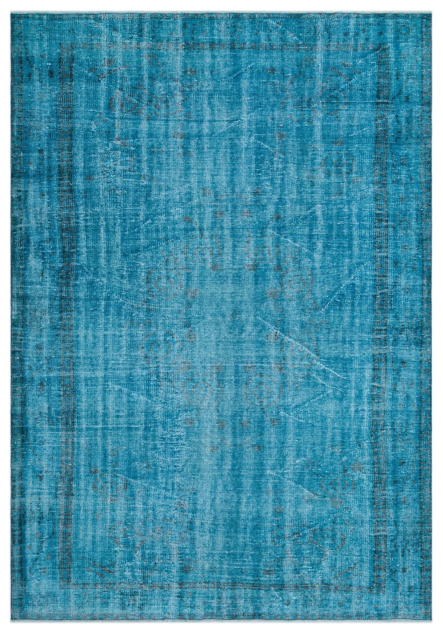 Atina 24196 Turquoise Vintage Wool Handmade Area Rug 6'1" x 9'0"