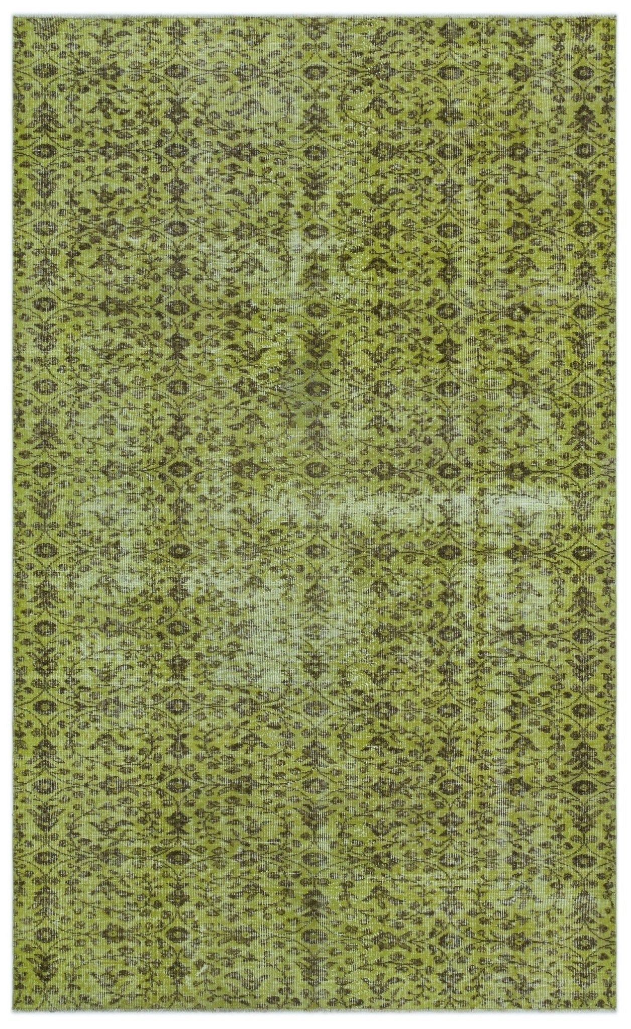 Atina 24208 Green Vintage Wool Handmade Area Rug 5'0" x 8'3"