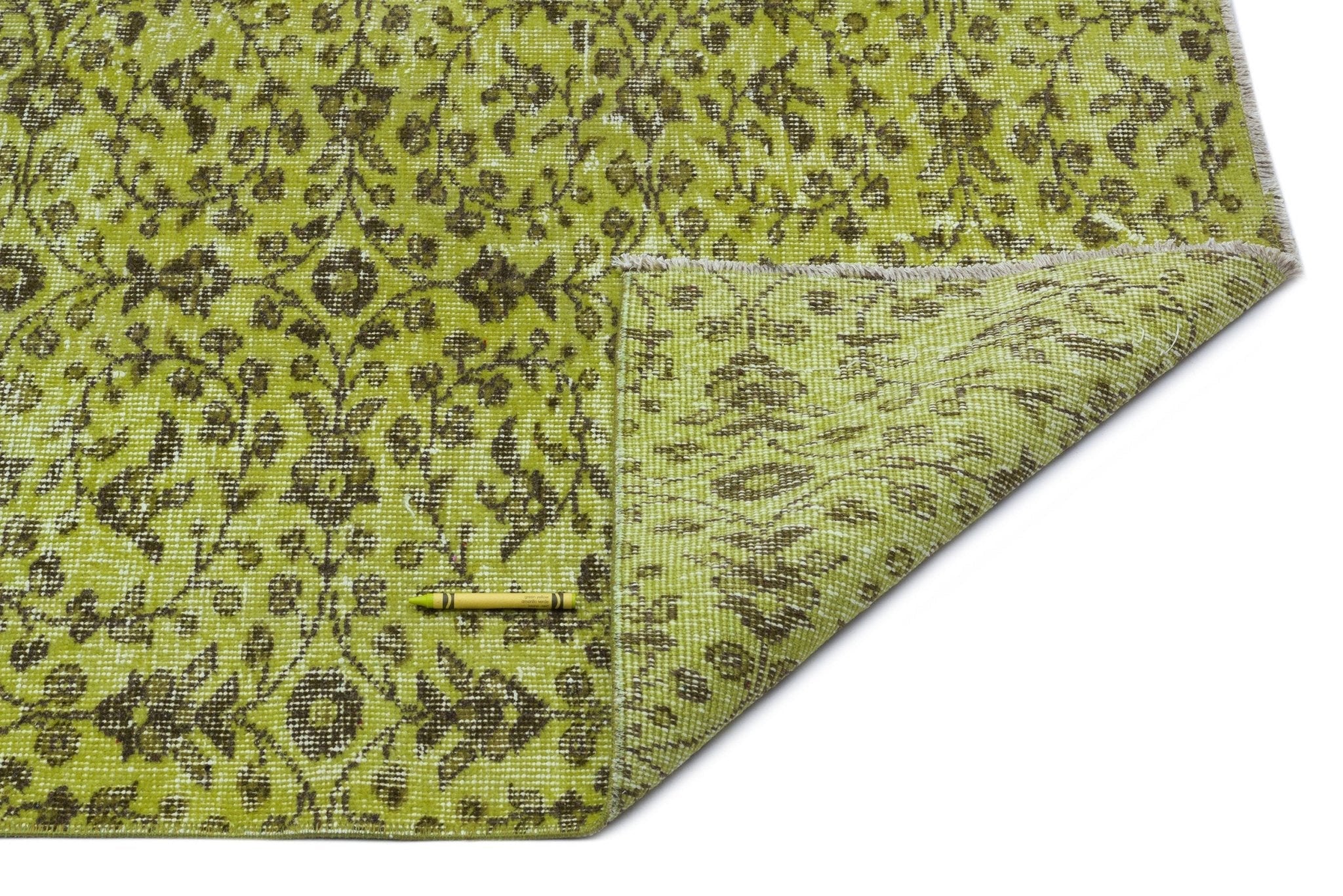 Atina 24208 Green Vintage Wool Handmade Area Rug 5'0" x 8'3"