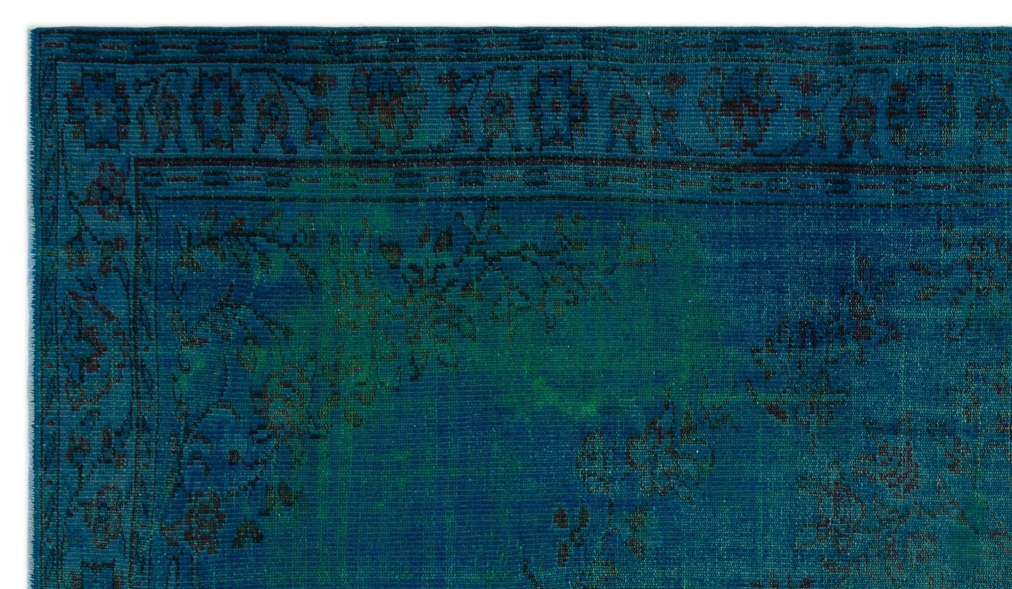Atina 24230 Blue-Green Vintage Wool Handmade Area Rug 6'1" x 10'3"