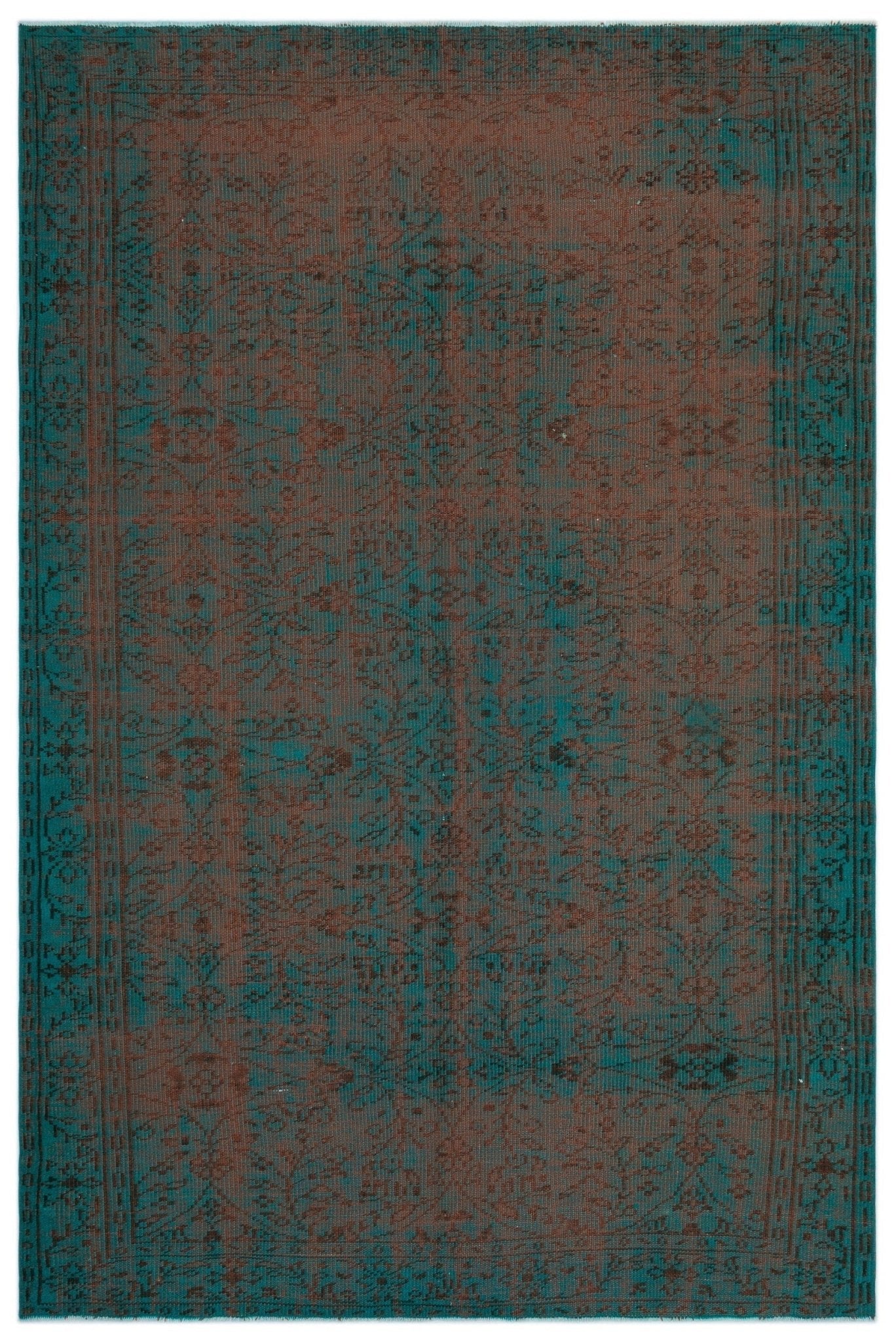Atina 24256 Green Vintage Wool Handmade Area Rug 6'2" x 9'5"