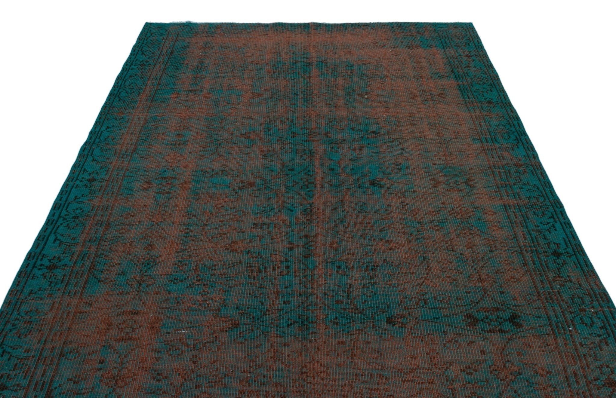 Atina 24256 Green Vintage Wool Handmade Area Rug 6'2" x 9'5"
