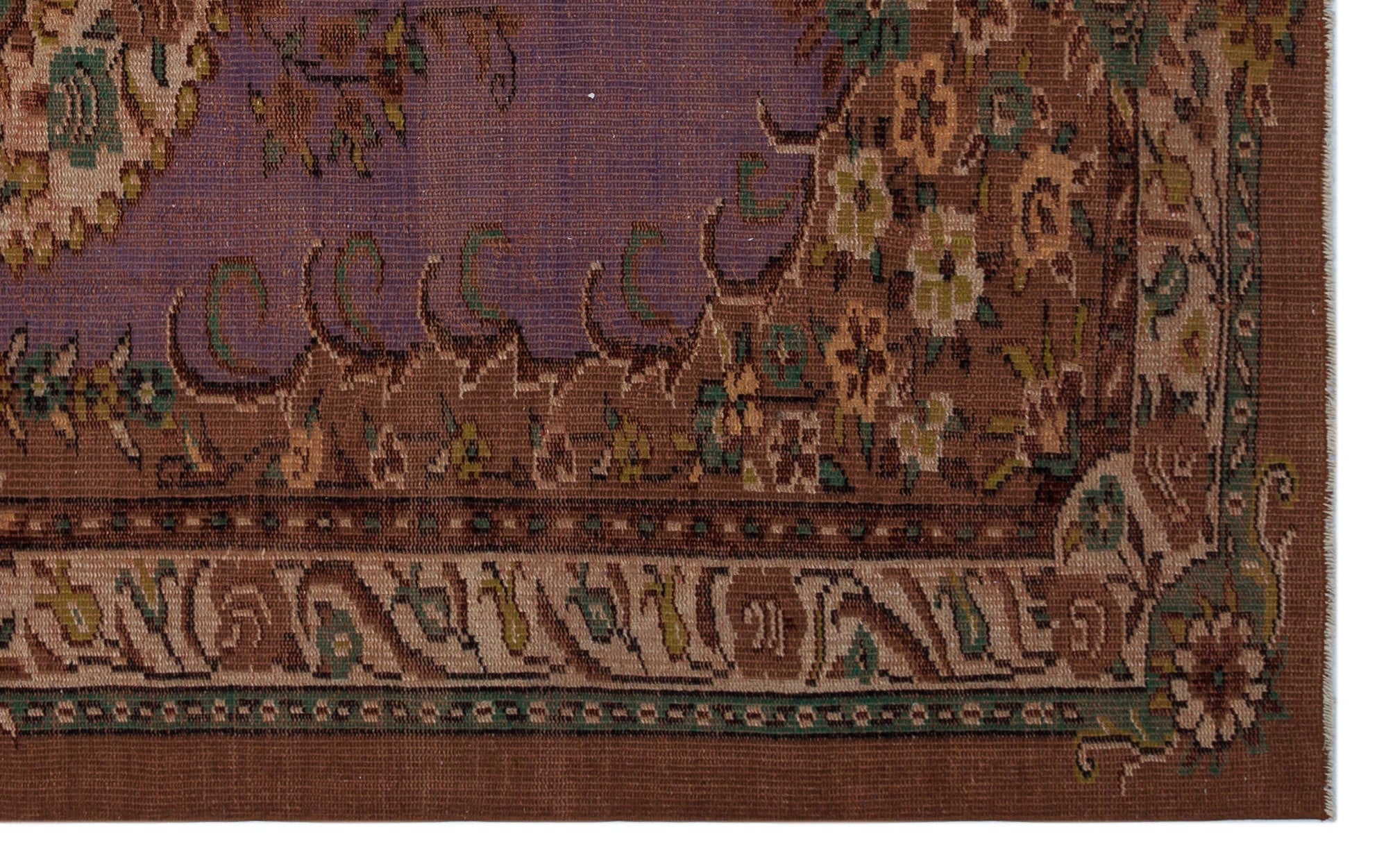 Atina 26894 Brown Vintage Wool Handmade Area Rug 5'8" x 8'5"