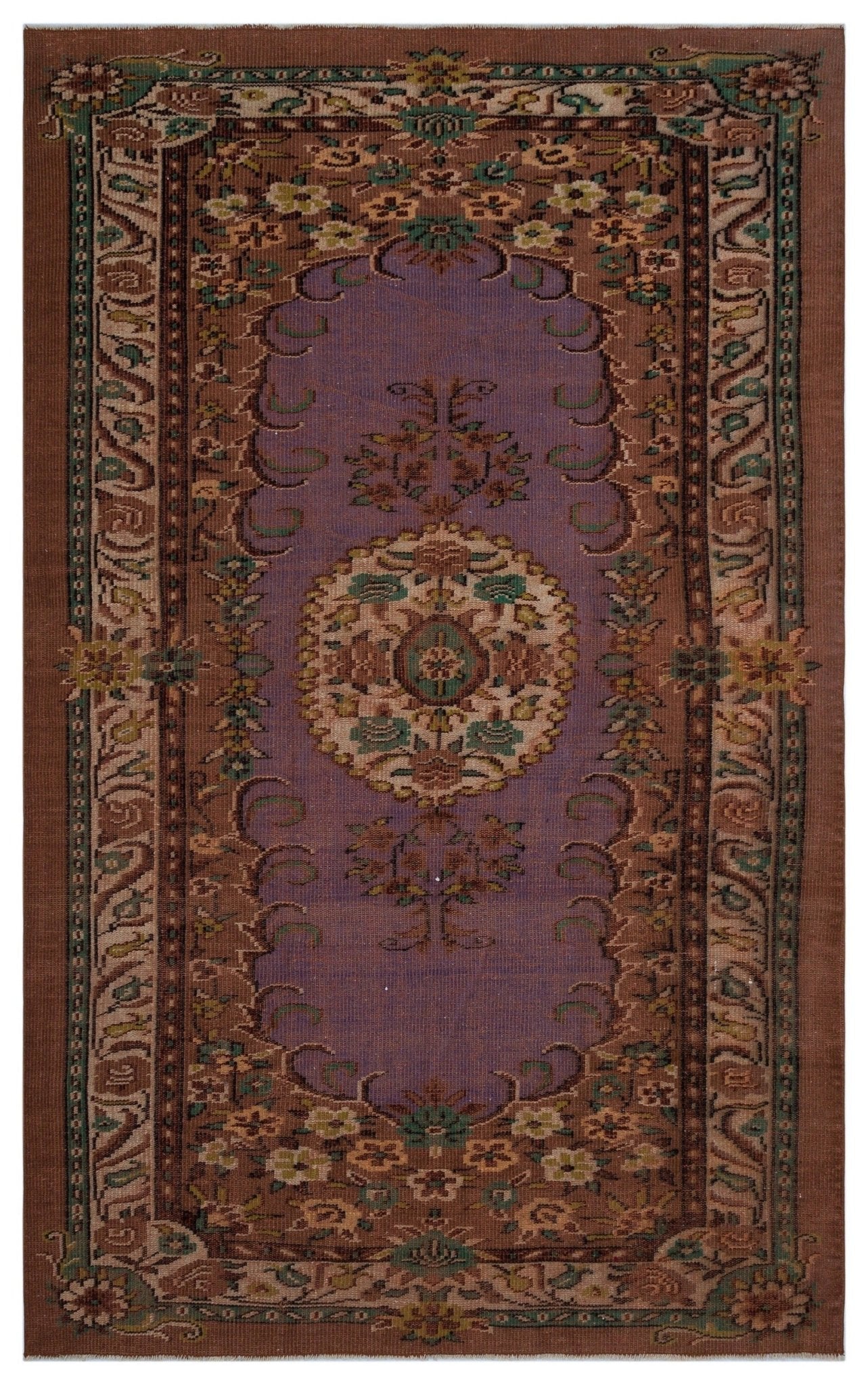 Atina 26894 Brown Vintage Wool Handmade Area Rug 5'8" x 8'5"