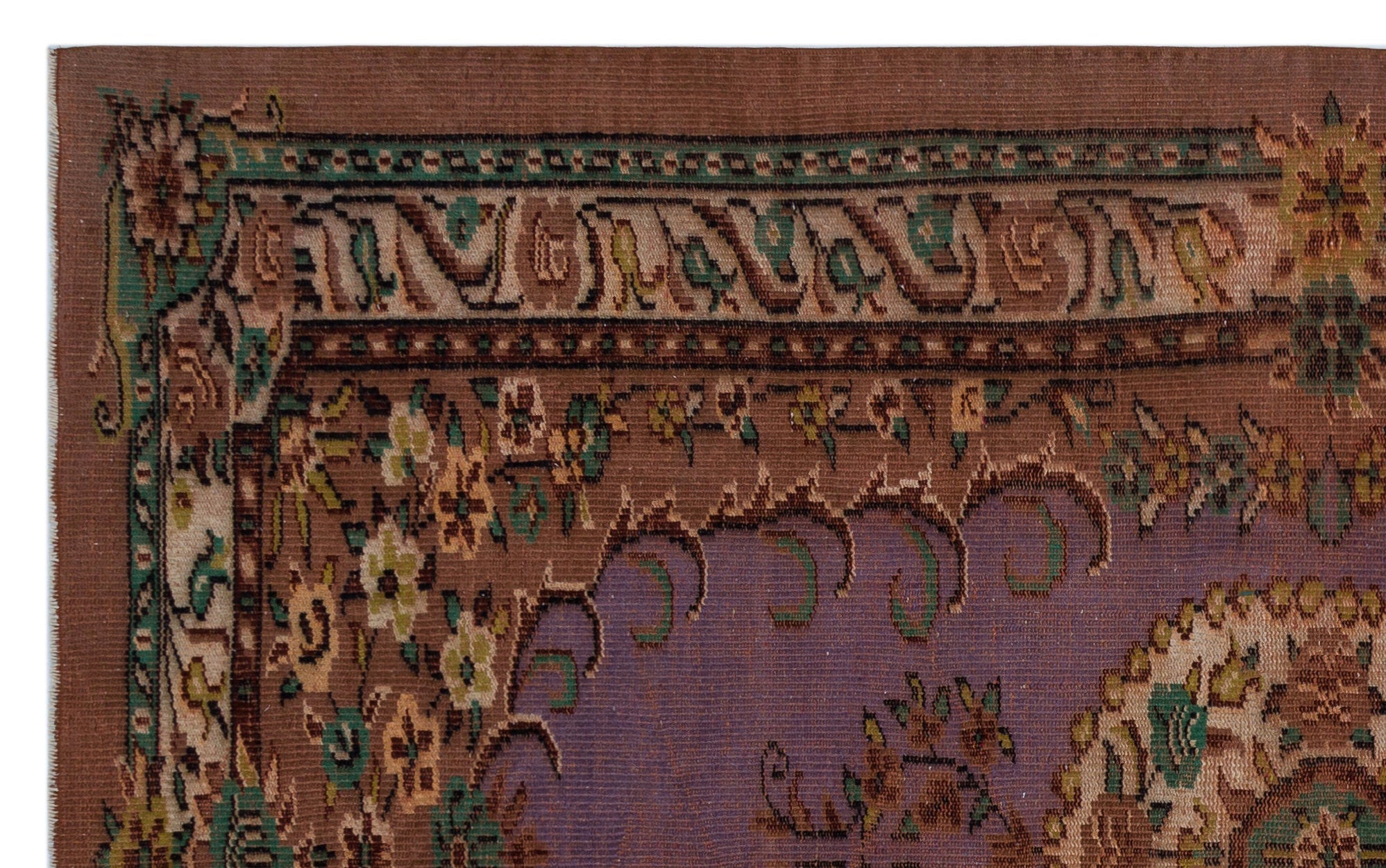 Atina 26894 Brown Vintage Wool Handmade Area Rug 5'8" x 8'5"