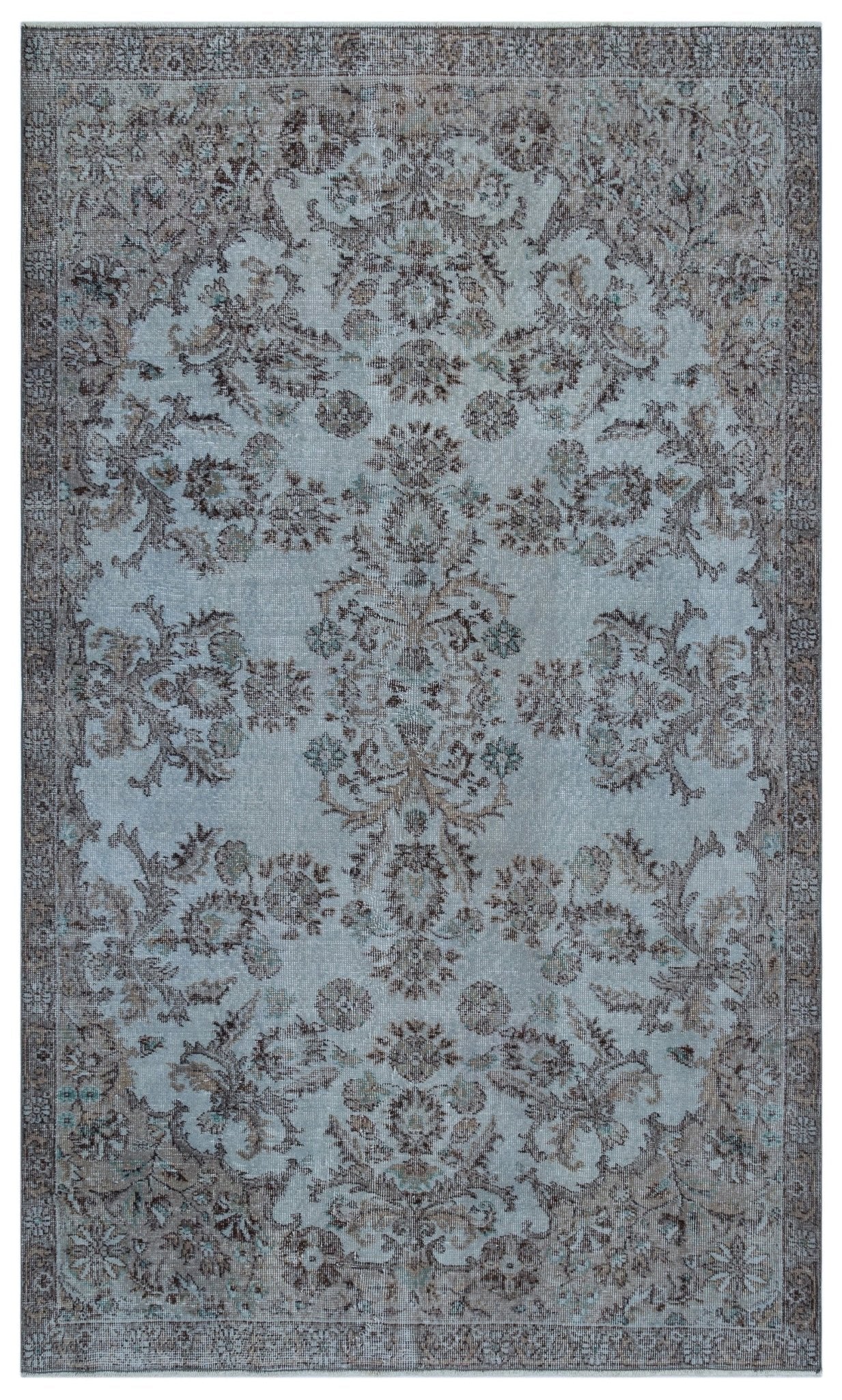 Atina 26895 Blue Vintage Wool Handmade Area Rug 5'5" x 8'11"