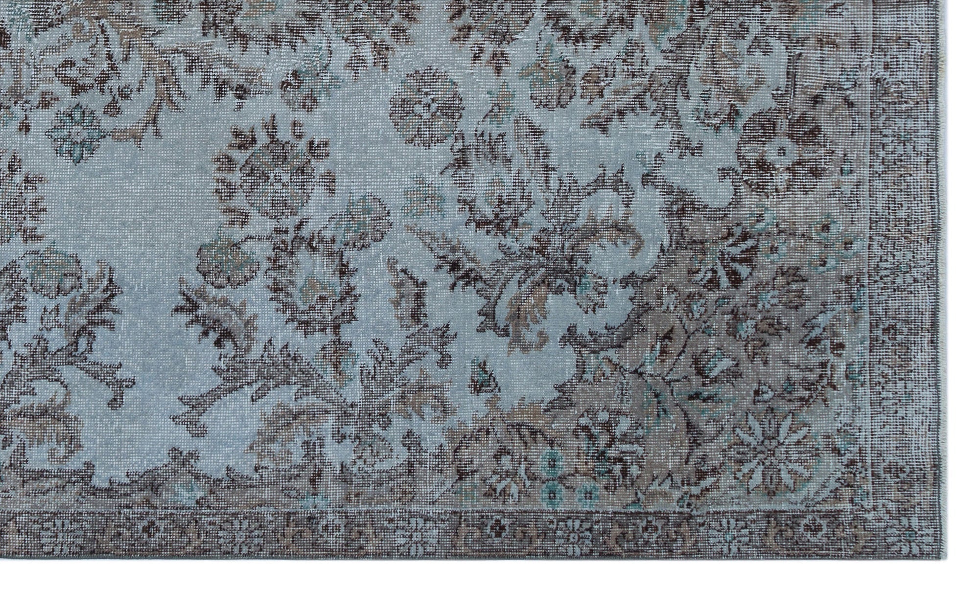 Atina 26895 Blue Vintage Wool Handmade Area Rug 5'5" x 8'11"