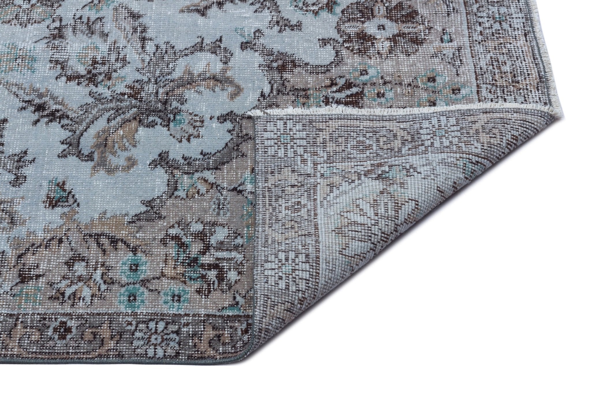 Atina 26895 Blue Vintage Wool Handmade Area Rug 5'5" x 8'11"
