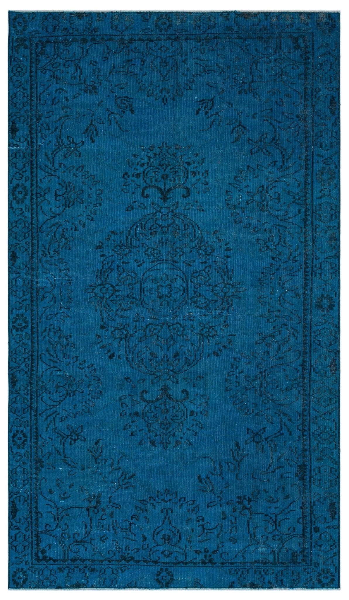 Atina 26902 Blue Vintage Wool Handmade Area Rug 4'10" x 8'7"