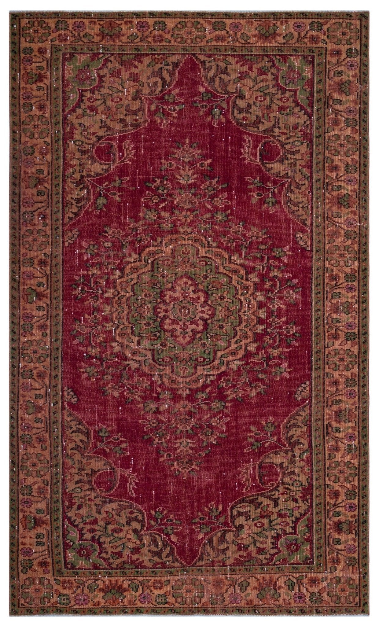 Atina 26990 Red Vintage Wool Handmade Area Rug 5'11" x 9'5"