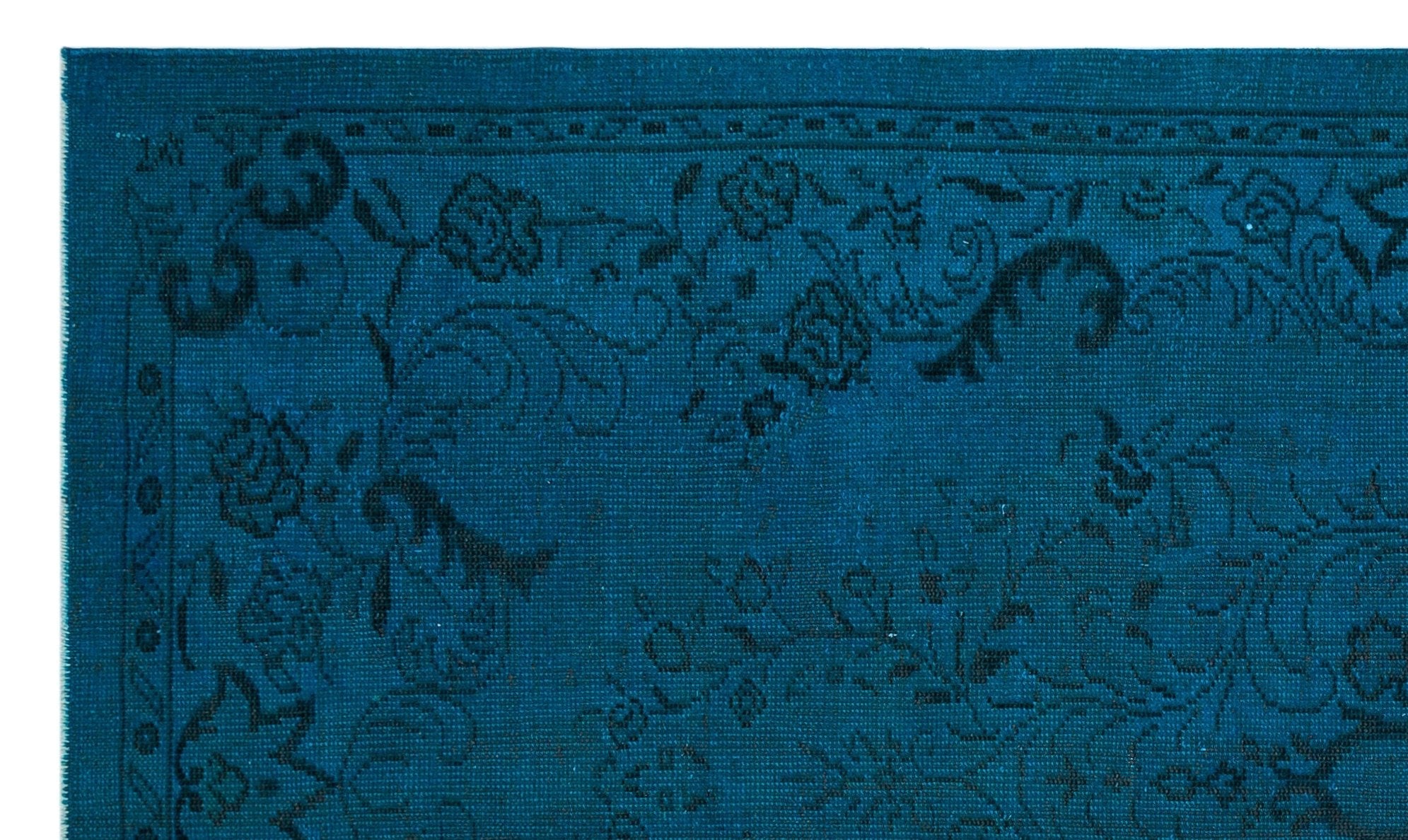 Atina 27040 Dark Blue Vintage Wool Handmade Area Rug 5'7" x 9'1"