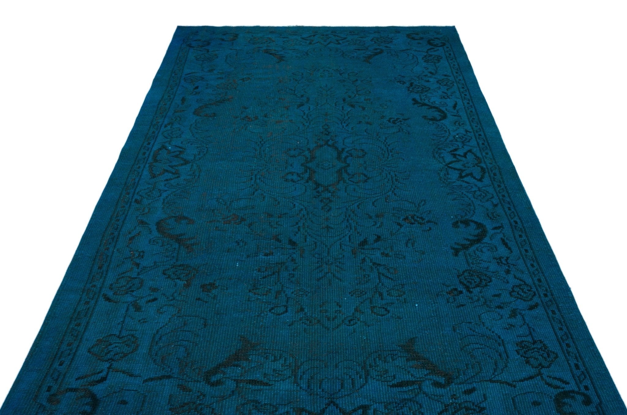 Atina 27040 Dark Blue Vintage Wool Handmade Area Rug 5'7" x 9'1"