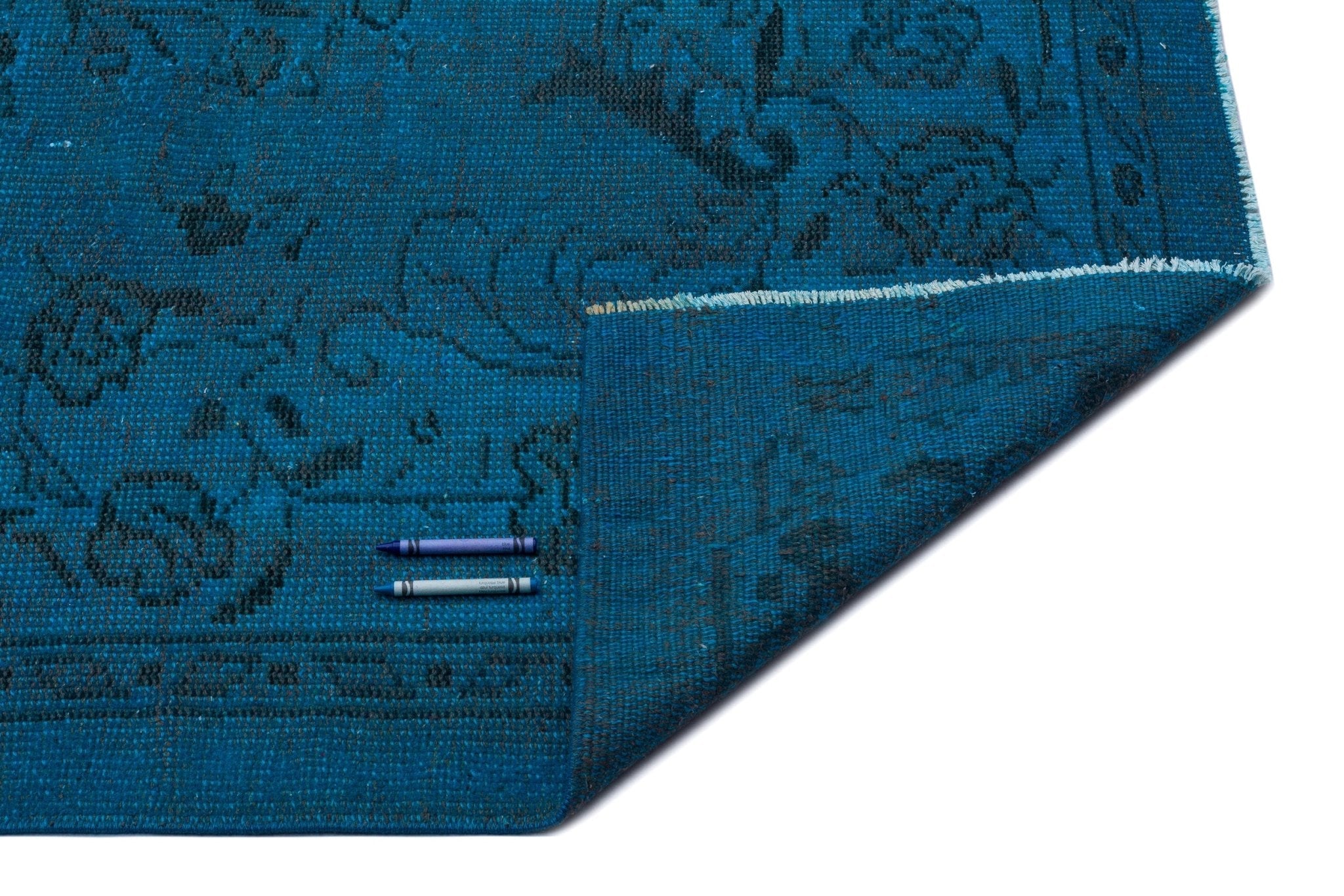 Atina 27040 Dark Blue Vintage Wool Handmade Area Rug 5'7" x 9'1"